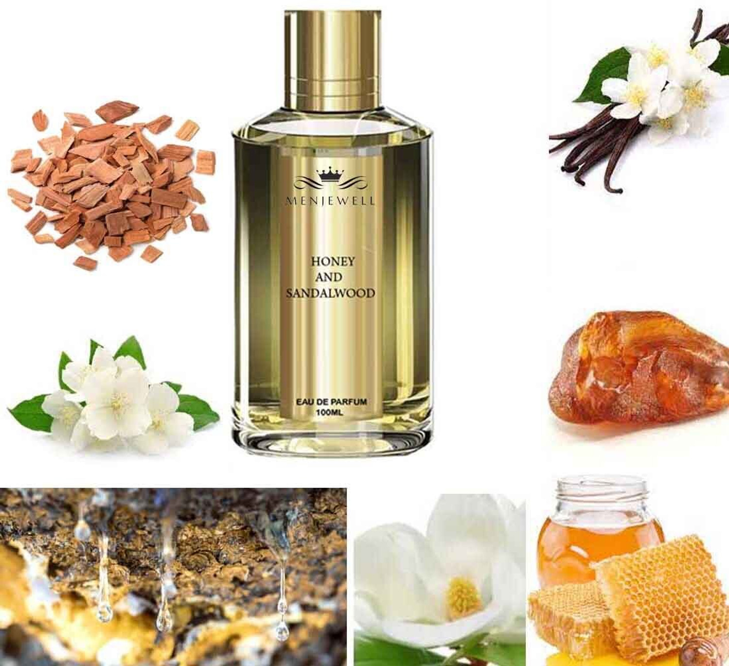 Image of Menjewell HONEY AND SANDALWOOD Perfume For Men | Gift For Men | Eau de Parfum - 100 ml