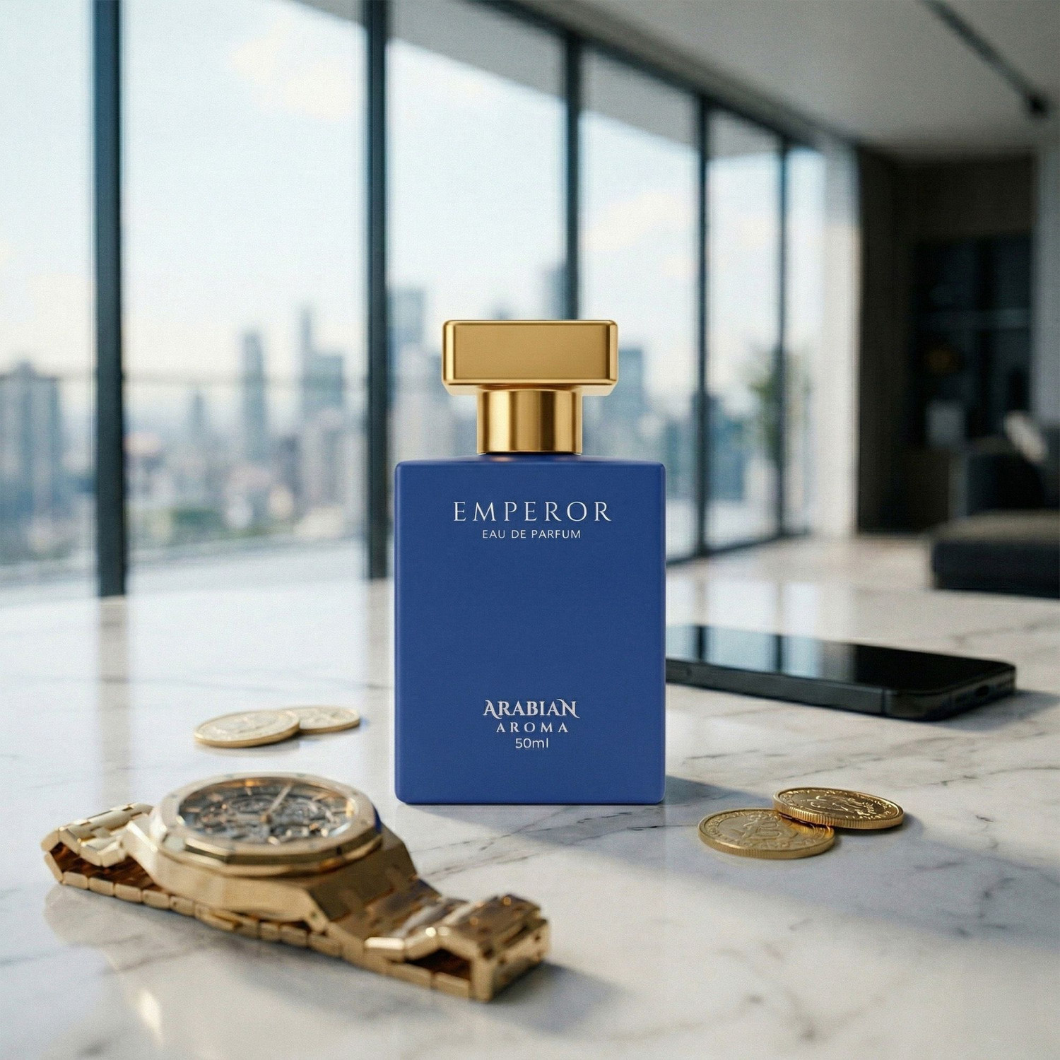 Image of Arabian Aroma Emperor Perfume for Men, Citrus Lavender Long Lasting Luxury Fragrance Eau de Parfum - 50 ml