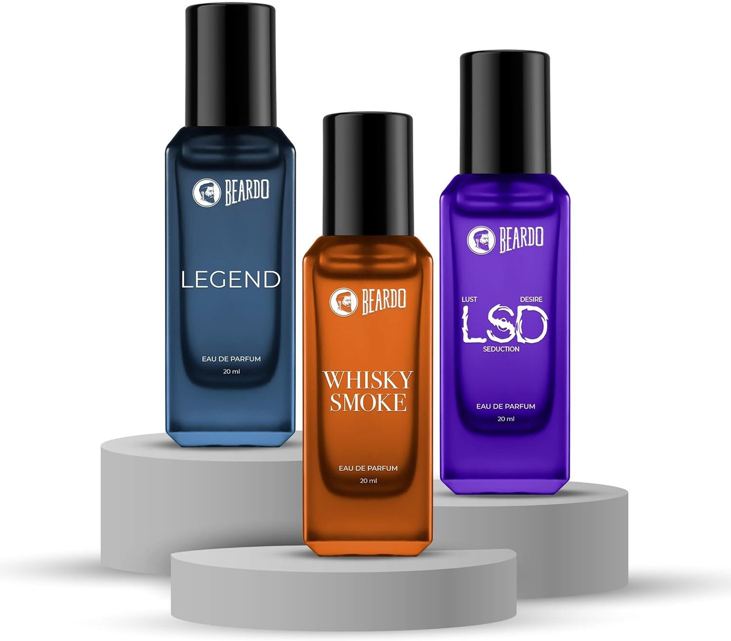 Image of BEARDO Triple Threat Collection- LSD, Legend & Whisky Smoke Perfume for Men Eau de Parfum - 60 ml