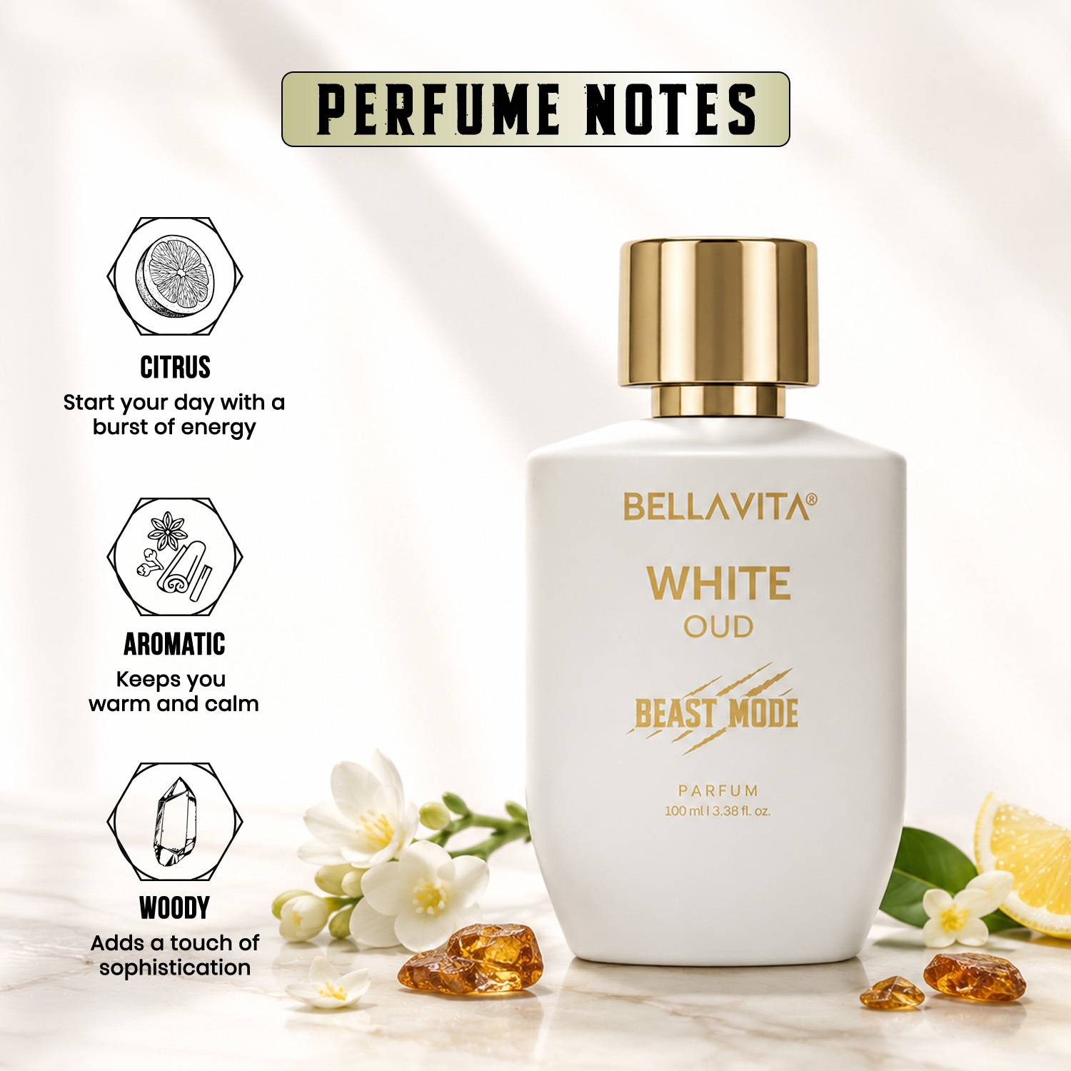 BELLAVITA White Oud Beast Mode Eau de Parfum - 100 ml - Image 4
