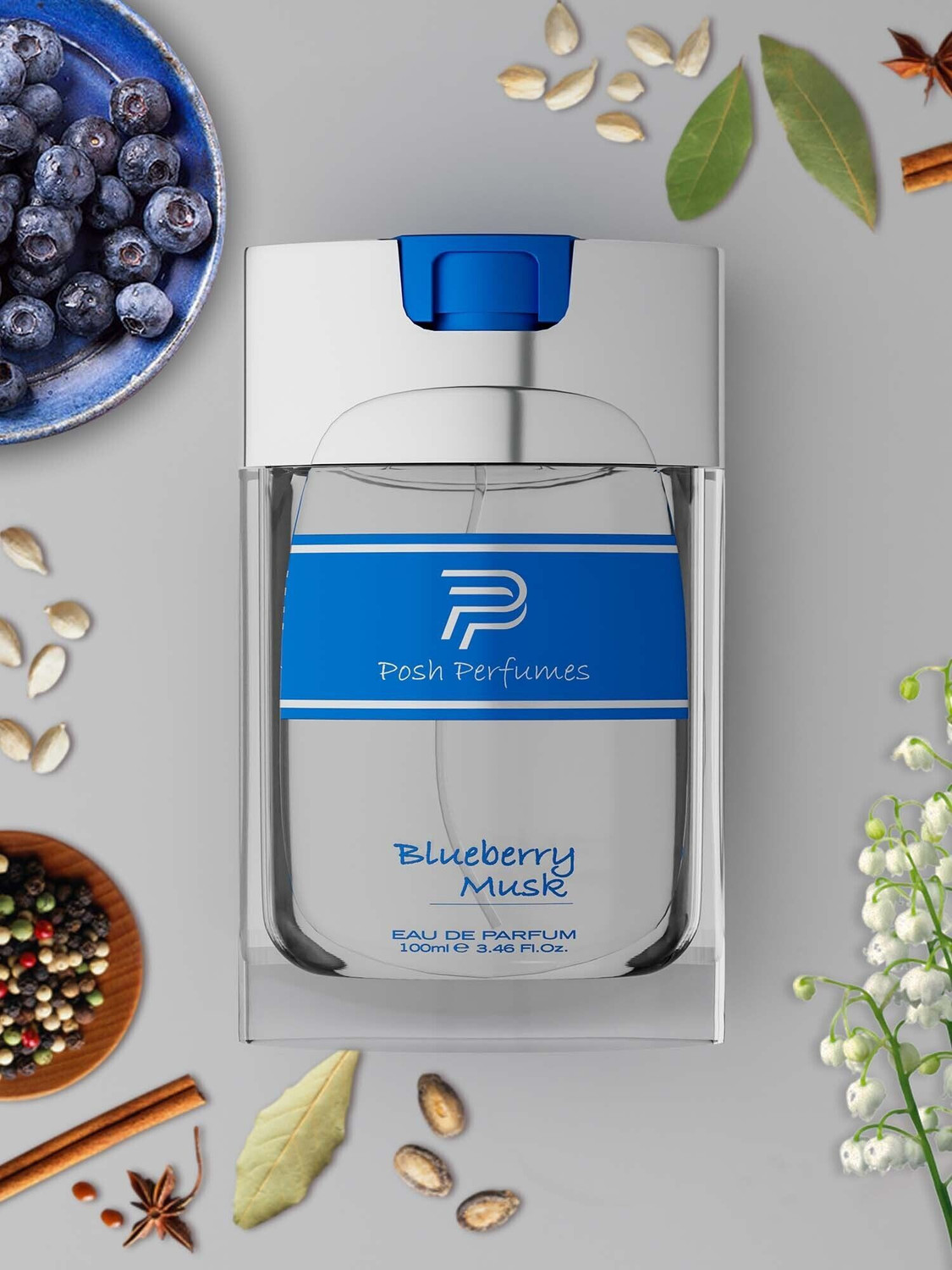 Image of Al-Nuaim Blueberry Musk Posh Perfume | Long Lasting Fragrance Eau de Parfum - 100 ml