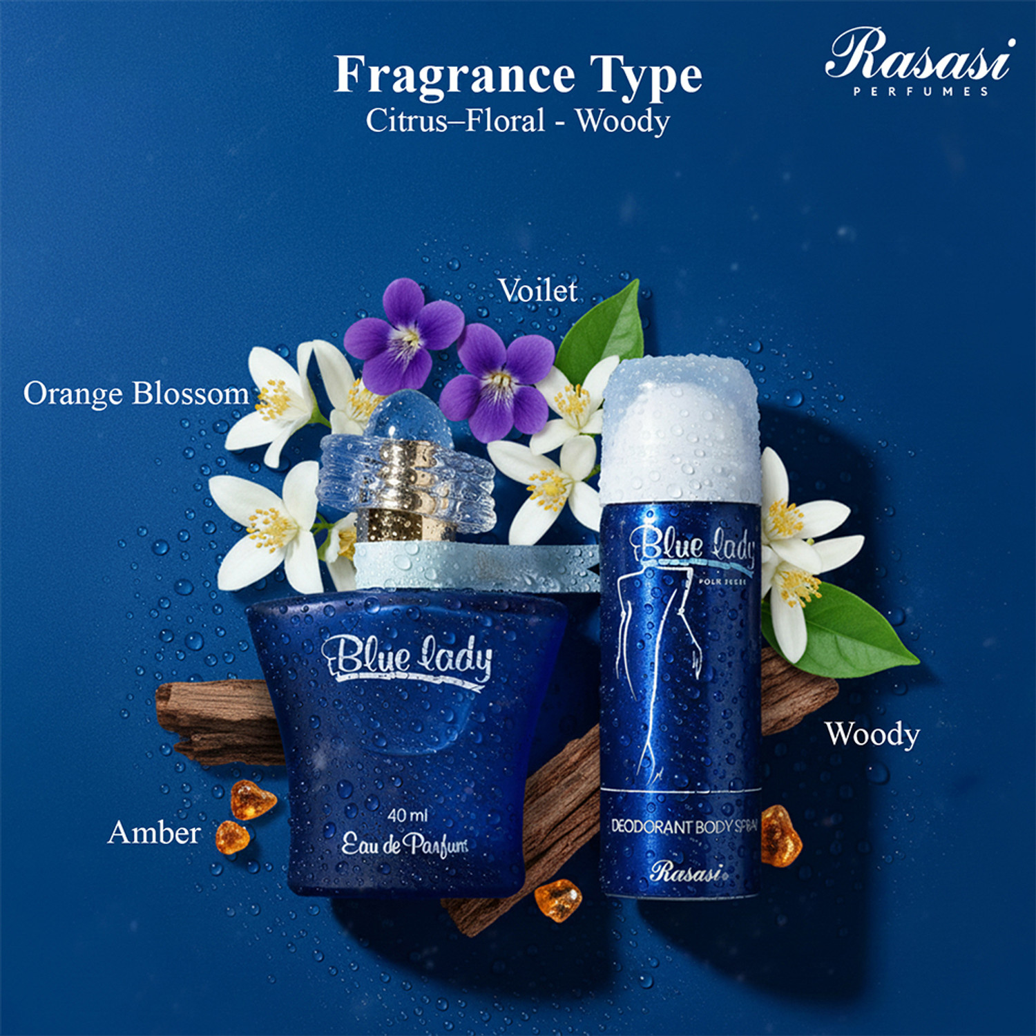 Image of RASASI BLUE LADY PERFUME 50ML Eau de Parfum - 40 ml