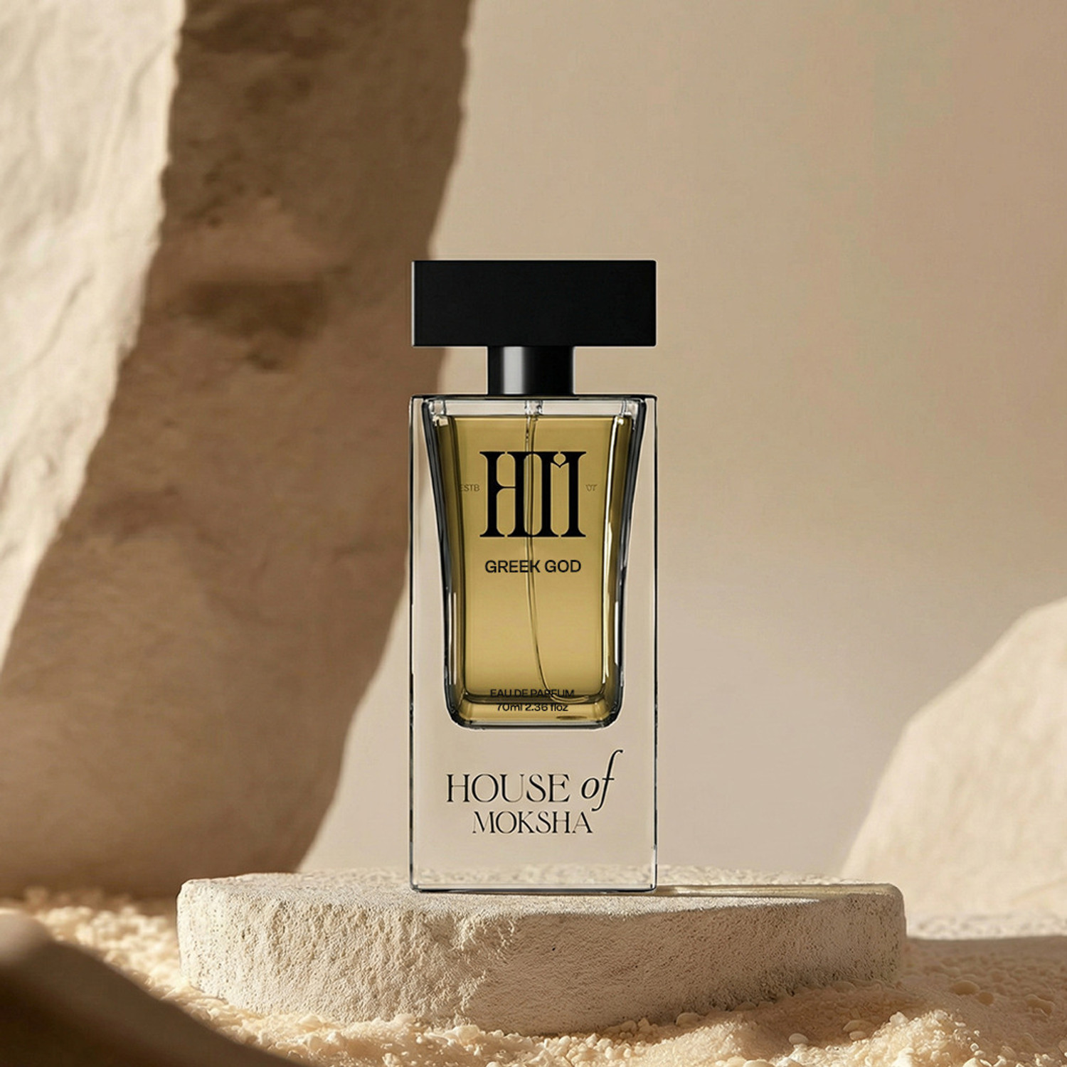 HOM House of Moksha Greek God for Men Perfume with Cinnamon, Saffron, Green Apple and Rich Tobacco Eau de Parfum  -  70 ml