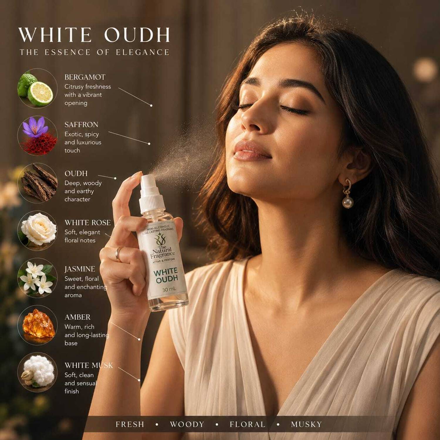 The Natural Fragrance White Oudh 100 ml - Image 3