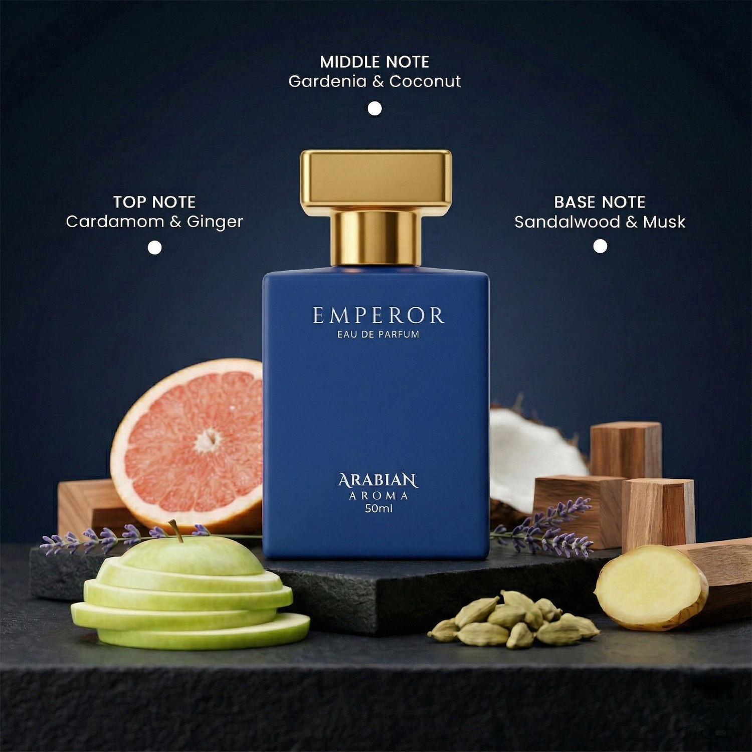 Image of Arabian Aroma Emperor Perfume for Men, Citrus Lavender Long Lasting Luxury Fragrance Eau de Parfum - 50 ml