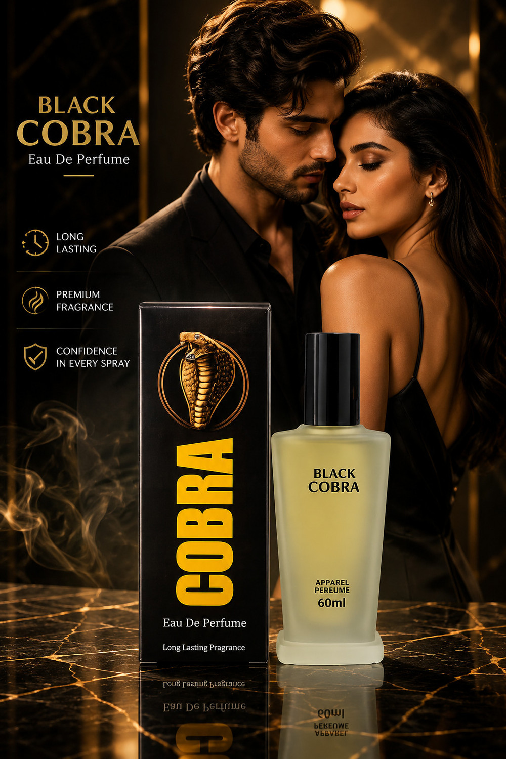 Image of varchasva Black Cobra Premium Apparel Mist 60ml Eau de Parfum - 60 ml