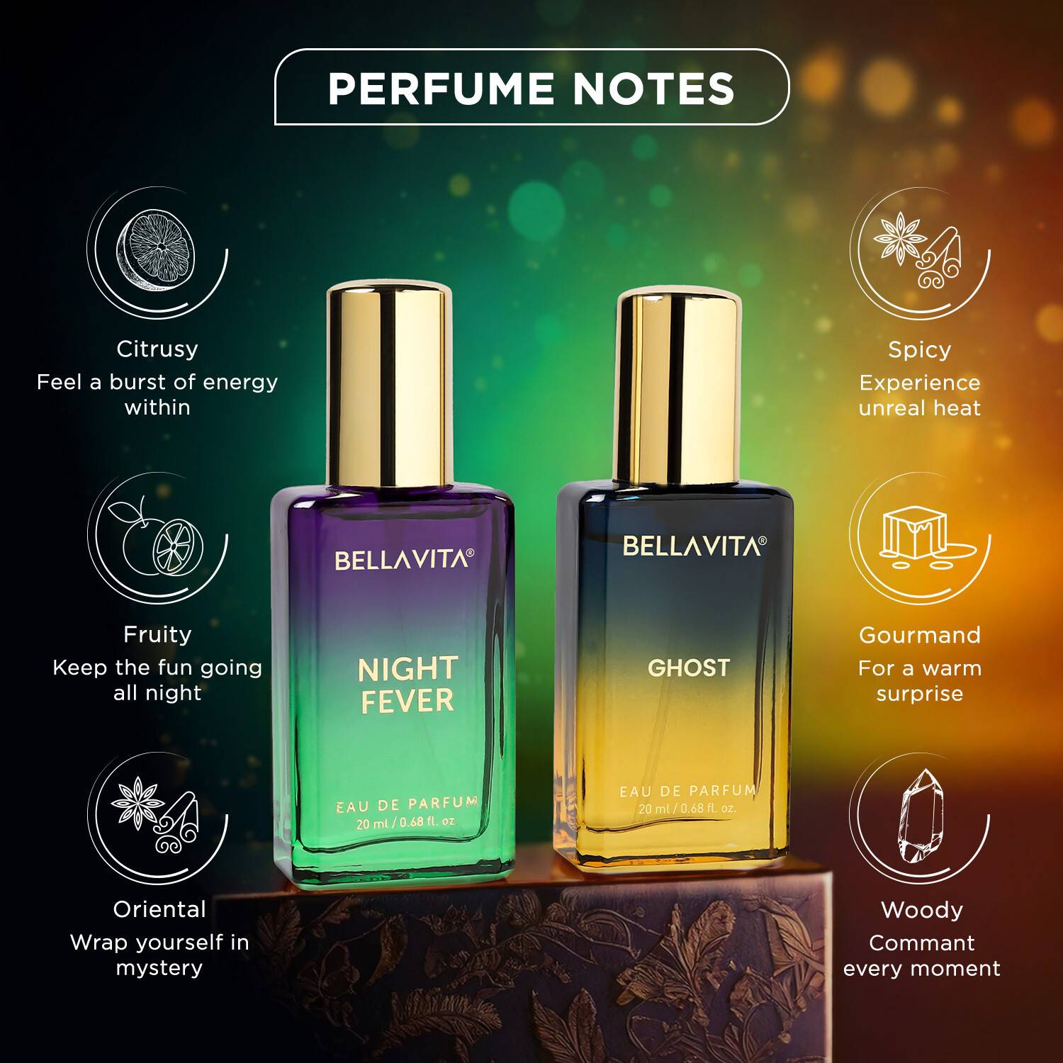 BELLAVITA GHOST & NIGHT FEVER Perfume Pack of 2 · 20 ml (40 ml total) - Image 2