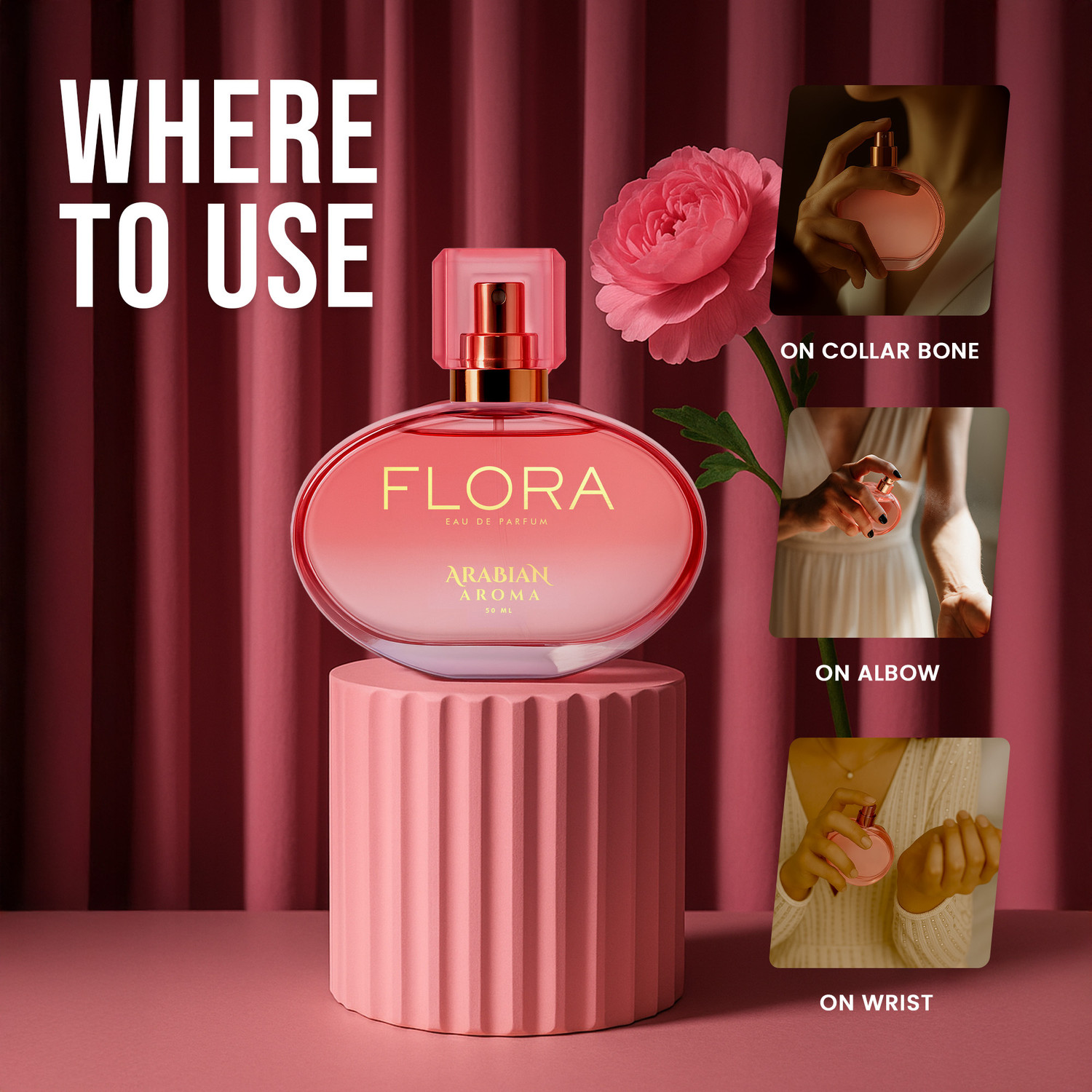 Image of Arabian Aroma Flora Perfume Long Lasting Perfume for Women and Girls Eau de Parfum - 50 ml