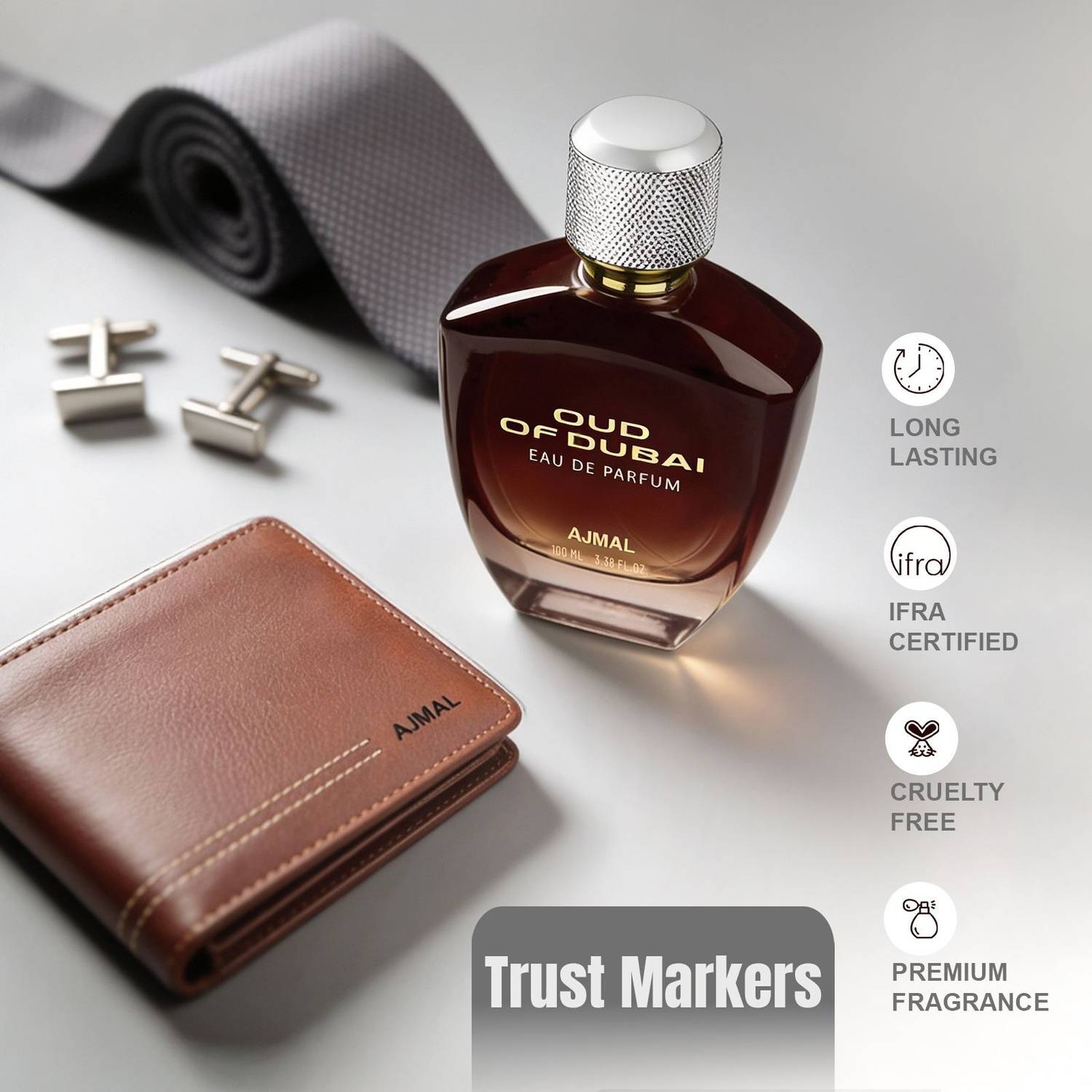 Ajmal Intense & Iconic Oud of Dubai Perfume & Wallet Gift Set - 100 ml - Image 5