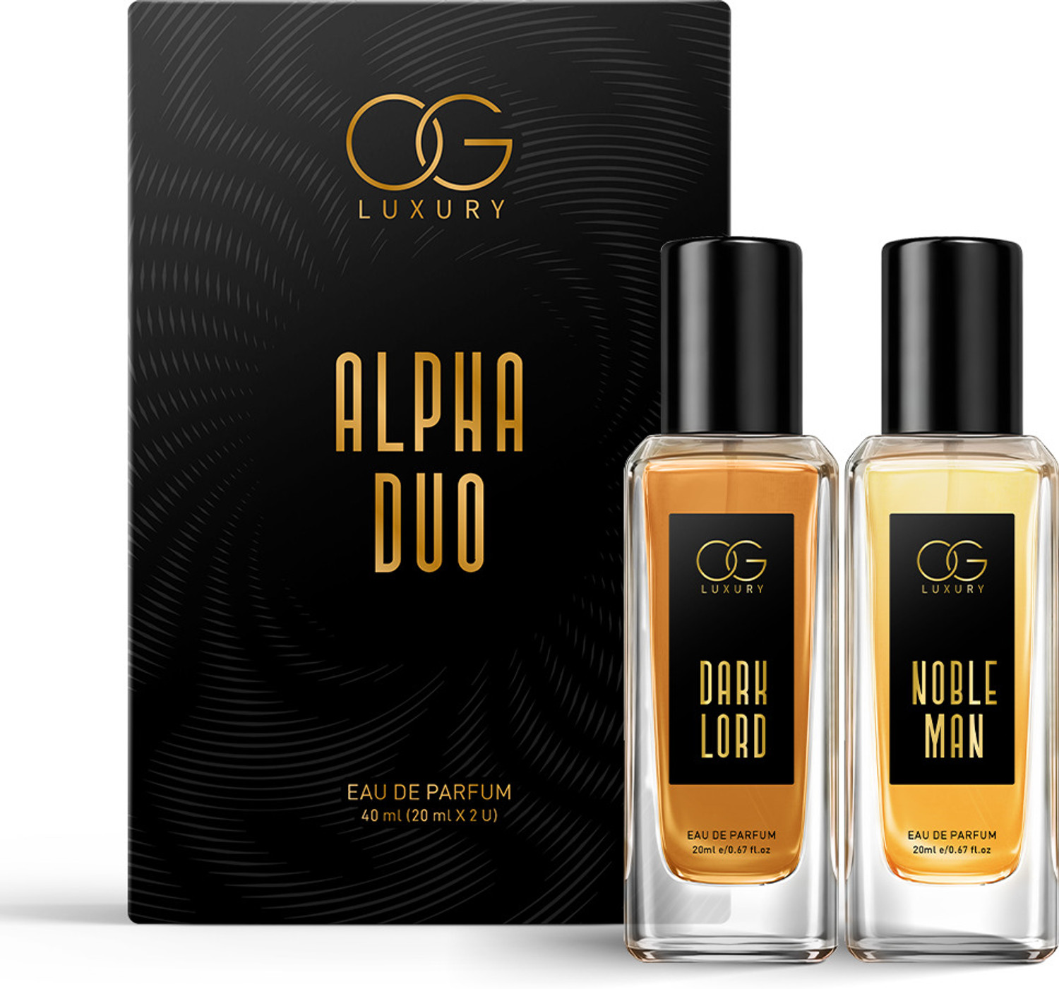 Image of OG LUXURY ALPHA DUO Combo Noble Man & Dark Lord Perfume Long Lasting Premium Men Fragrance Eau de Parfum - 40 ml