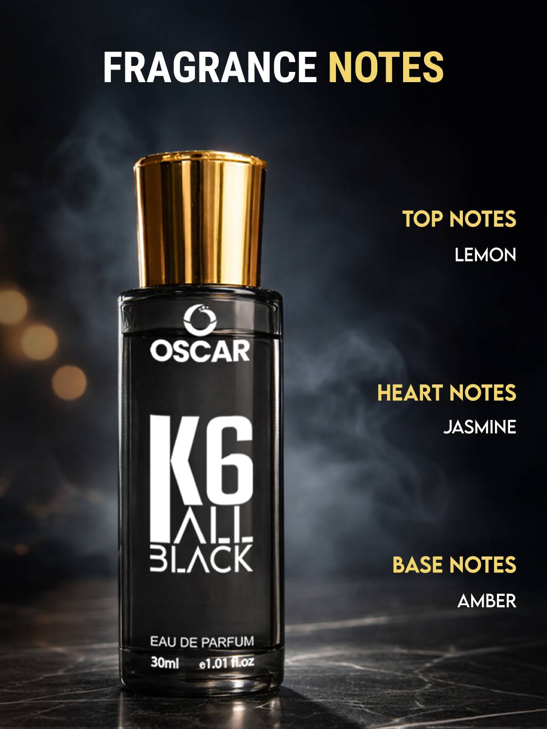 OSCAR K6 Silk All Black 120 ml Perfume Combo - Image 2