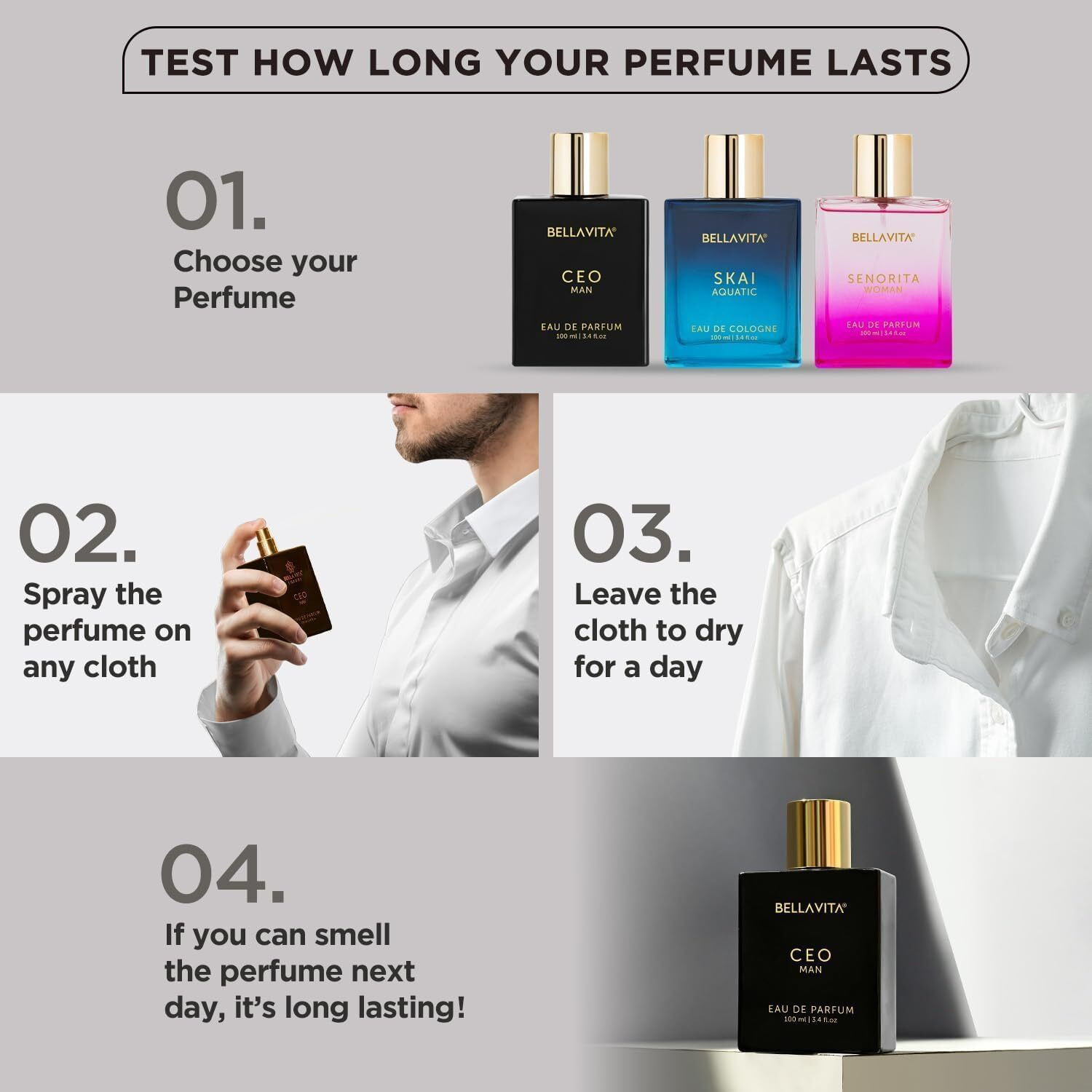 Image of Bellavita Luxury CEO MAN Perfume with Lemon and Mandarin Notes 100ml Eau de Parfum - 100 ml