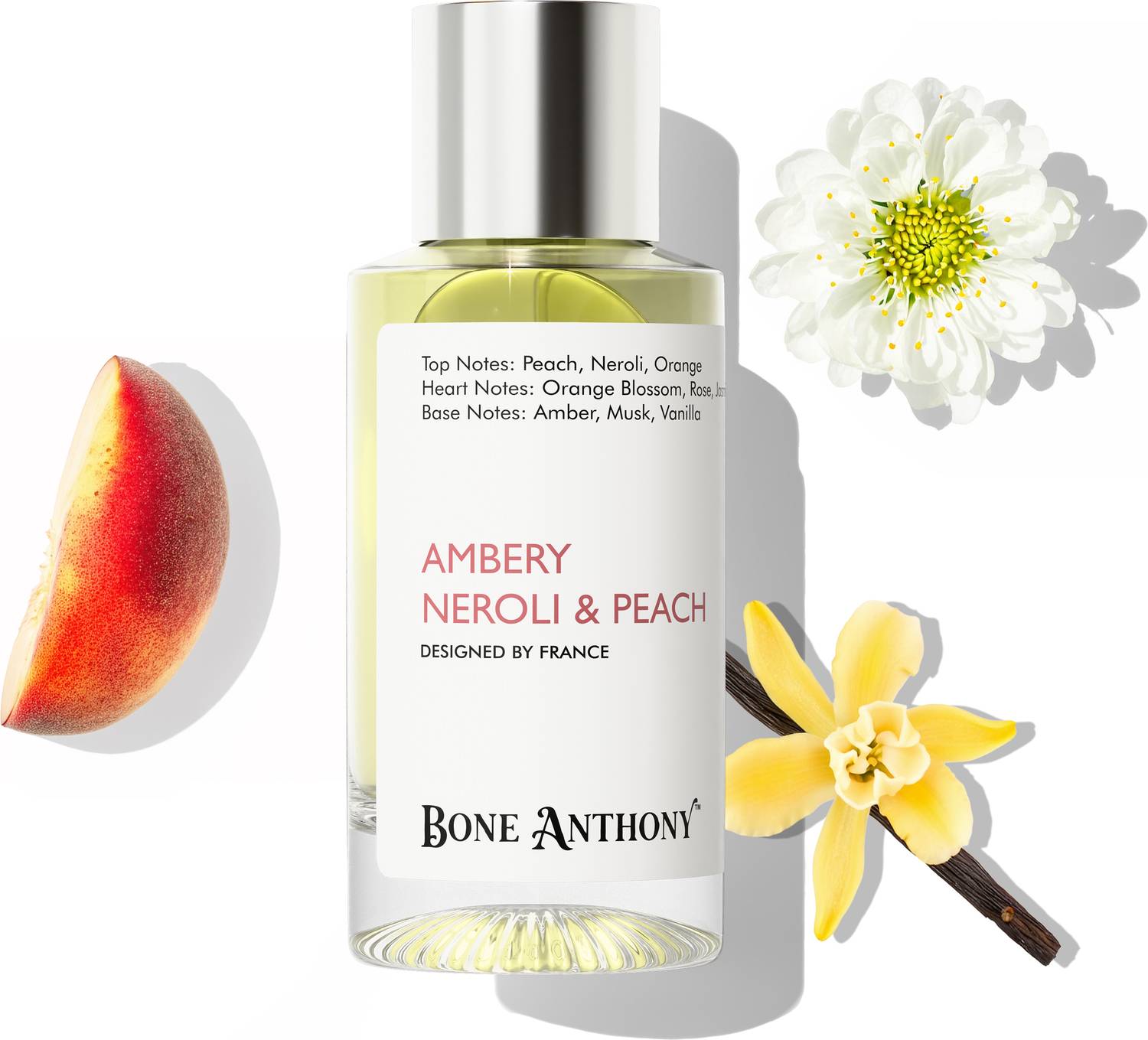 Bone Anthony Ambery Neroli & Peach Luxury Perfume | Smooth Fruity Floral Scent | Long Lasting Eau de Parfum  -  50 ml