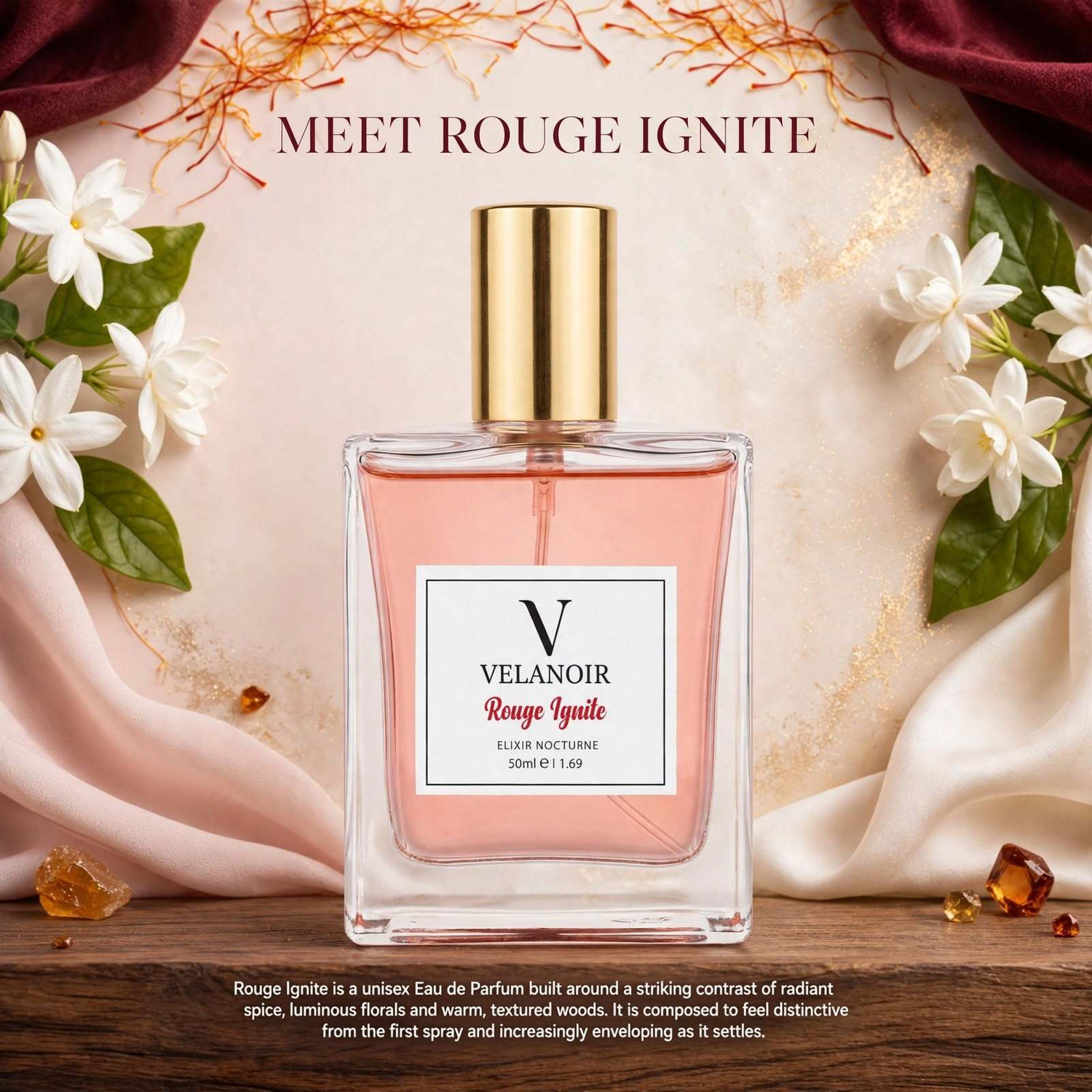VELANOIR ROUGE IGNITE - Premium Perfume | Strong & Long Lasting | Luxury Eau de Parfum  -  50 ml