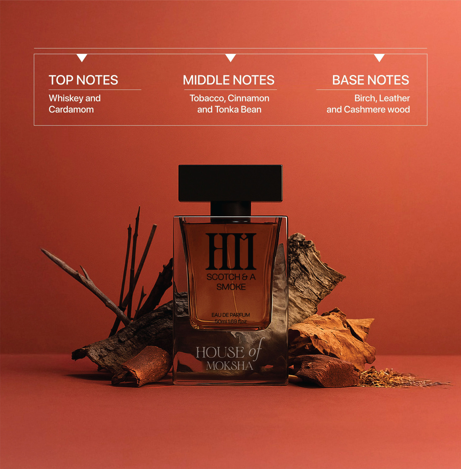 Image of HOM House of Moksha Scotch and A Smoke Perfume Men's Perfume, 50ml Long Lasting Fragrance Perfume - 50 ml