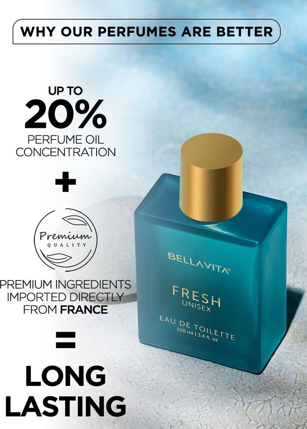 BELLAVITA Fresh Eau De Toilette Unisex Perfume 100 ml - Image 4