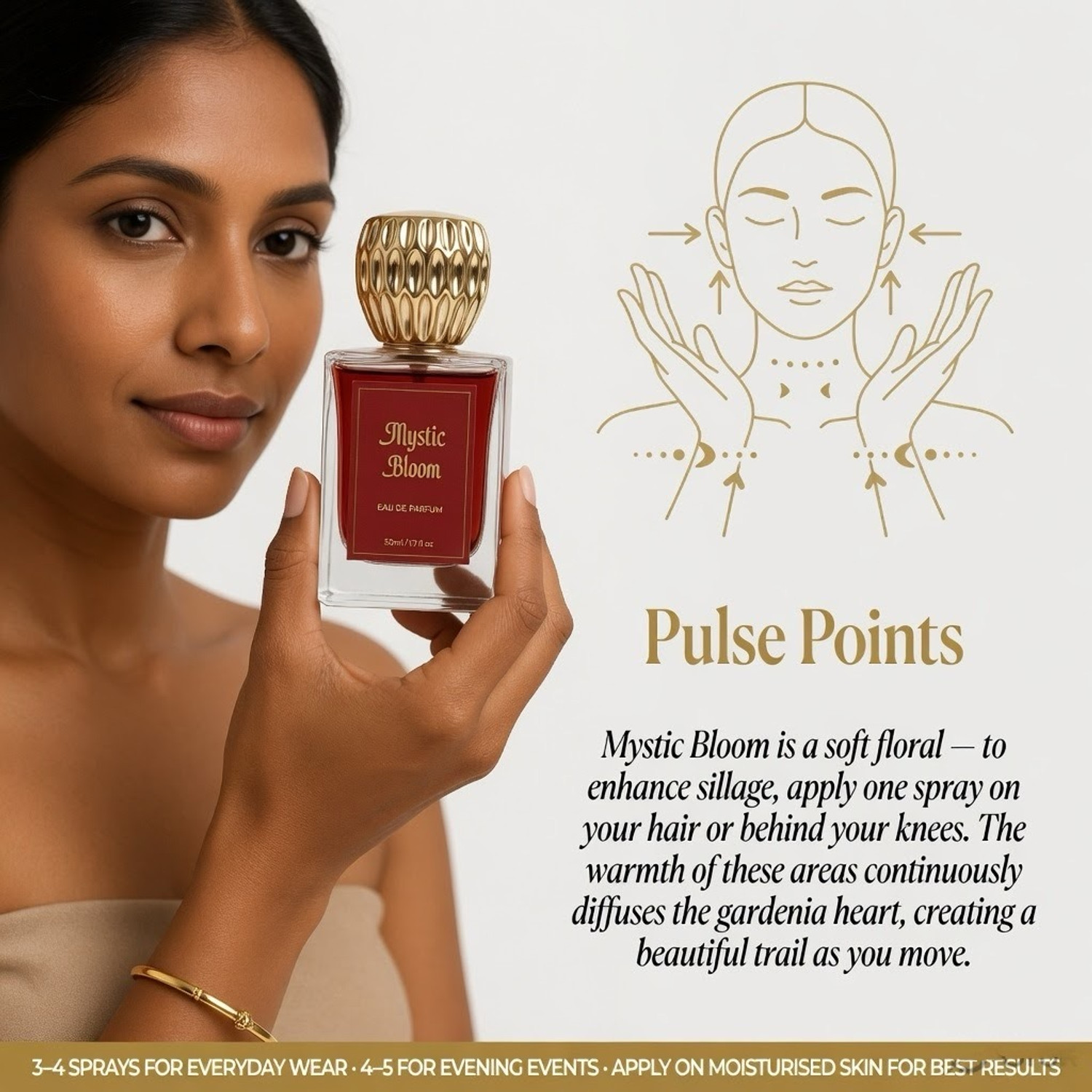Image of Dubai Tales Mystic Bloom Eau de Parfum | Long Lasting Perfume with Peony, Rose & Sandalwood Eau de Parfum - 50 ml