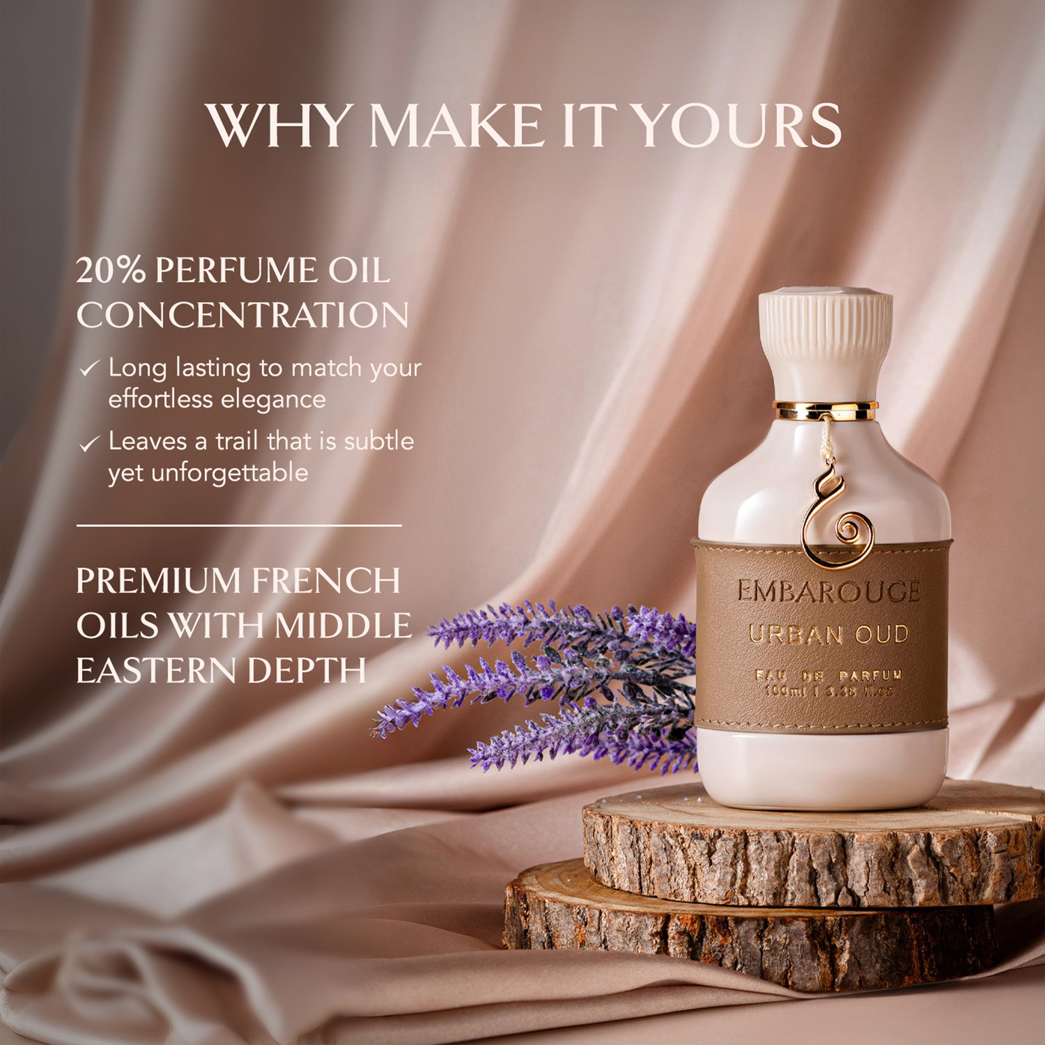 Image of Embarouge Urban Oud Dubai Perfume Long Lasting scent Lavender and Oud Scent Eau de Parfum - 100 ml (For Men & Women)