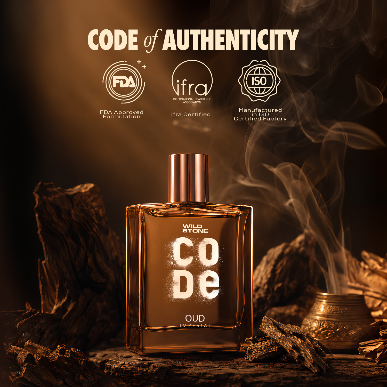 Image of Wild Stone CODE Oud Imperial Perfume for Men| Luxury Oud Perfume| Premium Woody & Aromatic| Eau de Parfum - 100 ml