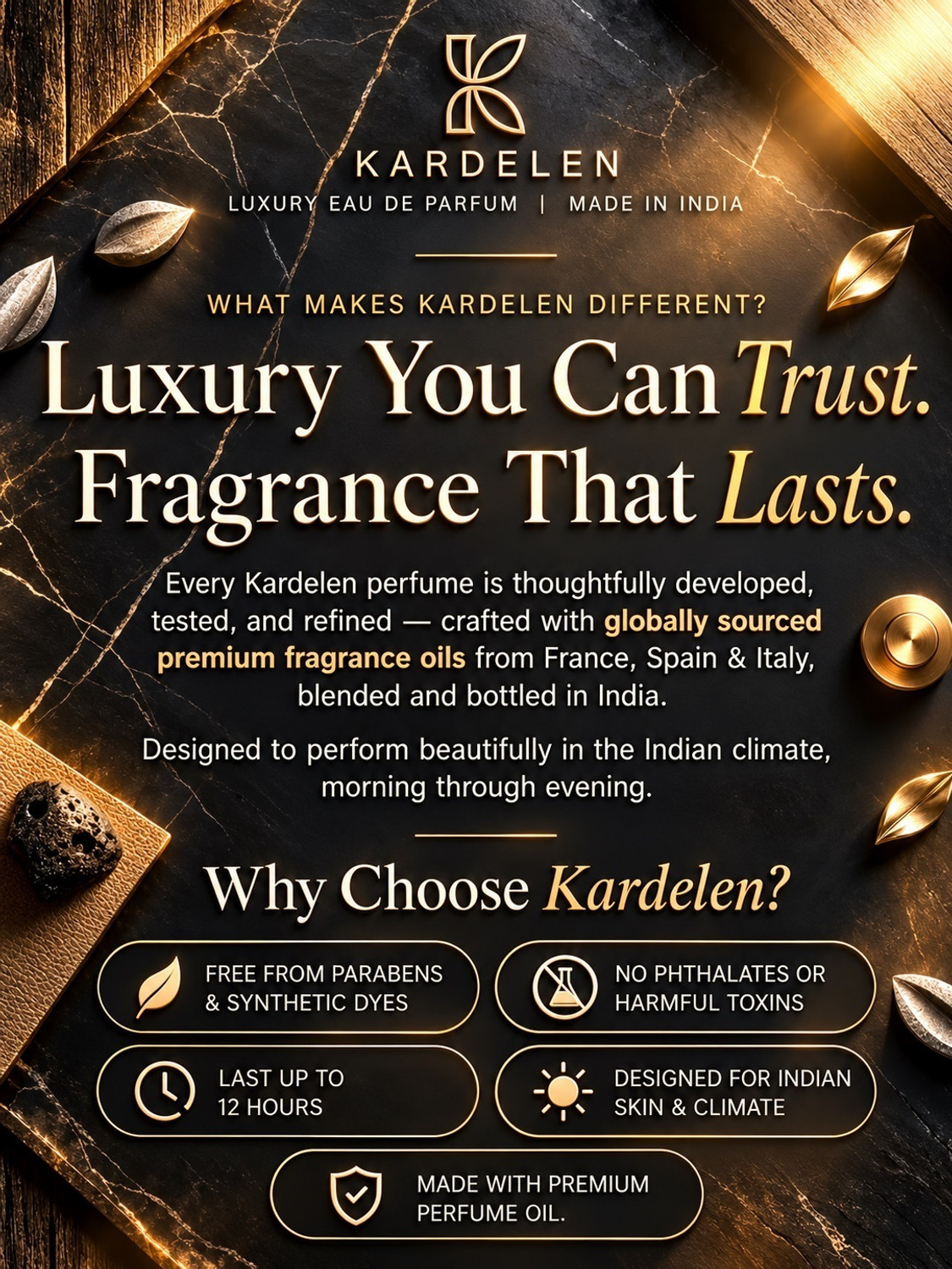 Image of KARDELEN DARK EDGE Long-Lasting Luxury EDP Perfume for Daily, Office, Club & Date Nights Eau de Parfum - 100 ml (For Men)