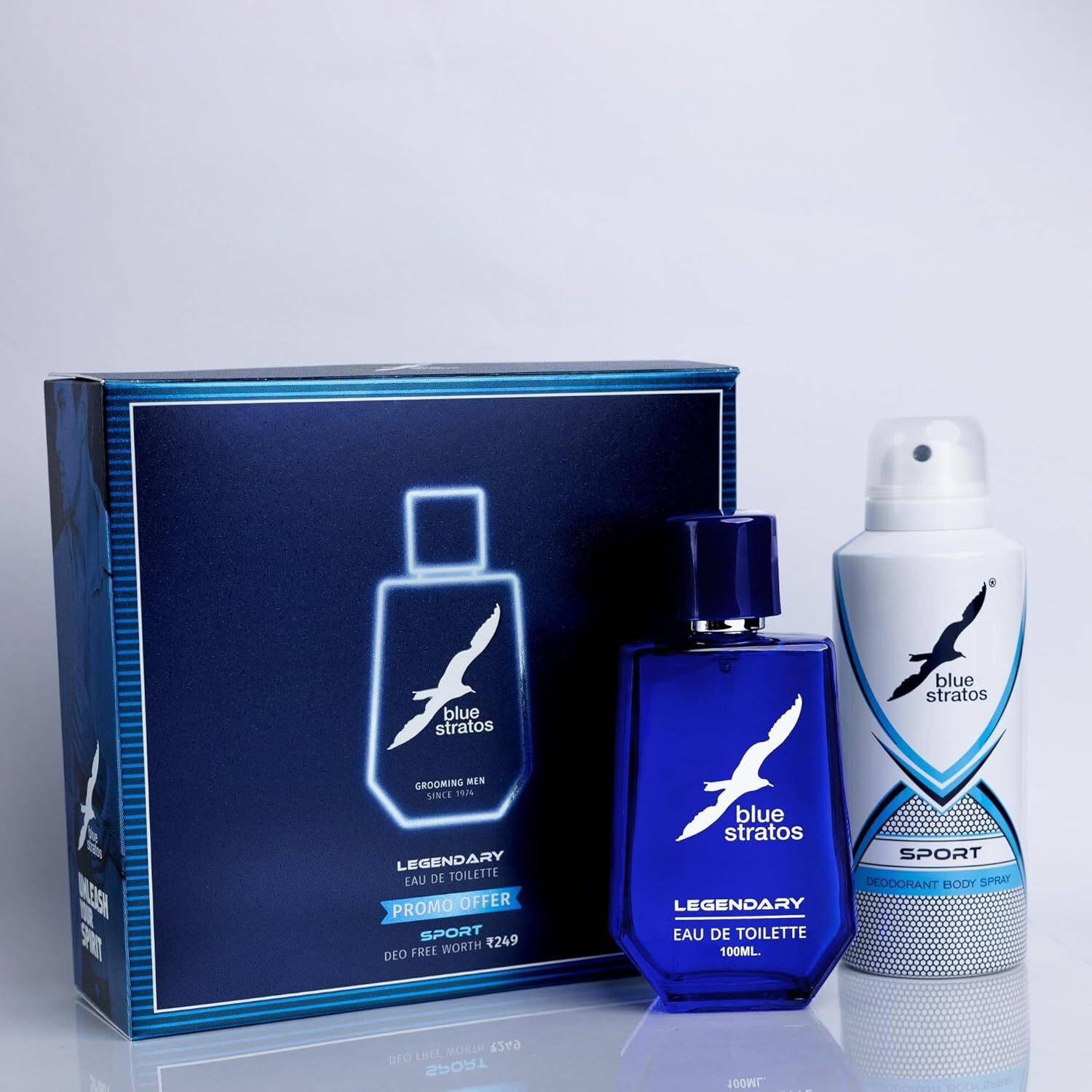 Buy Blue Stratos Legendary Eau de Toilette 100ml with Free