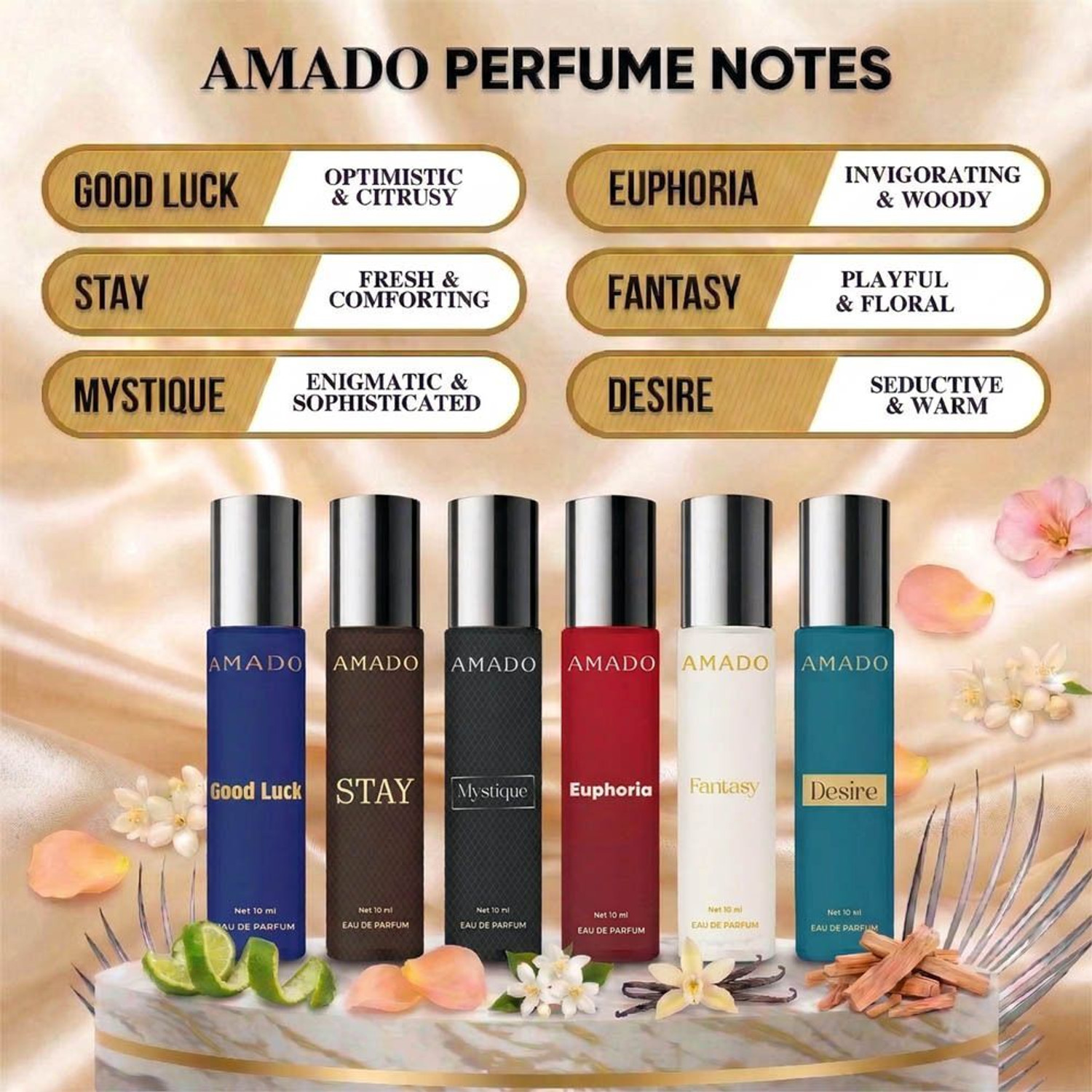 Image of Amado Luxury Perfume Gift Set 10mlX6 Unique Freshness & Romantic Depth 6x10 ML Perfume - 60 ml