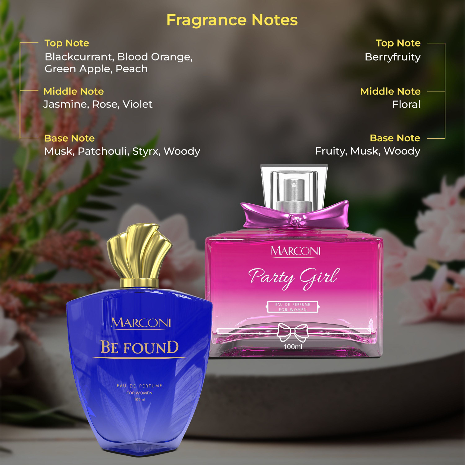 Image of John Phillips Be Found & Party Girl | French Perfume Combo Gift Set For Women Pack of 2 Eau de Parfum - 200 ml