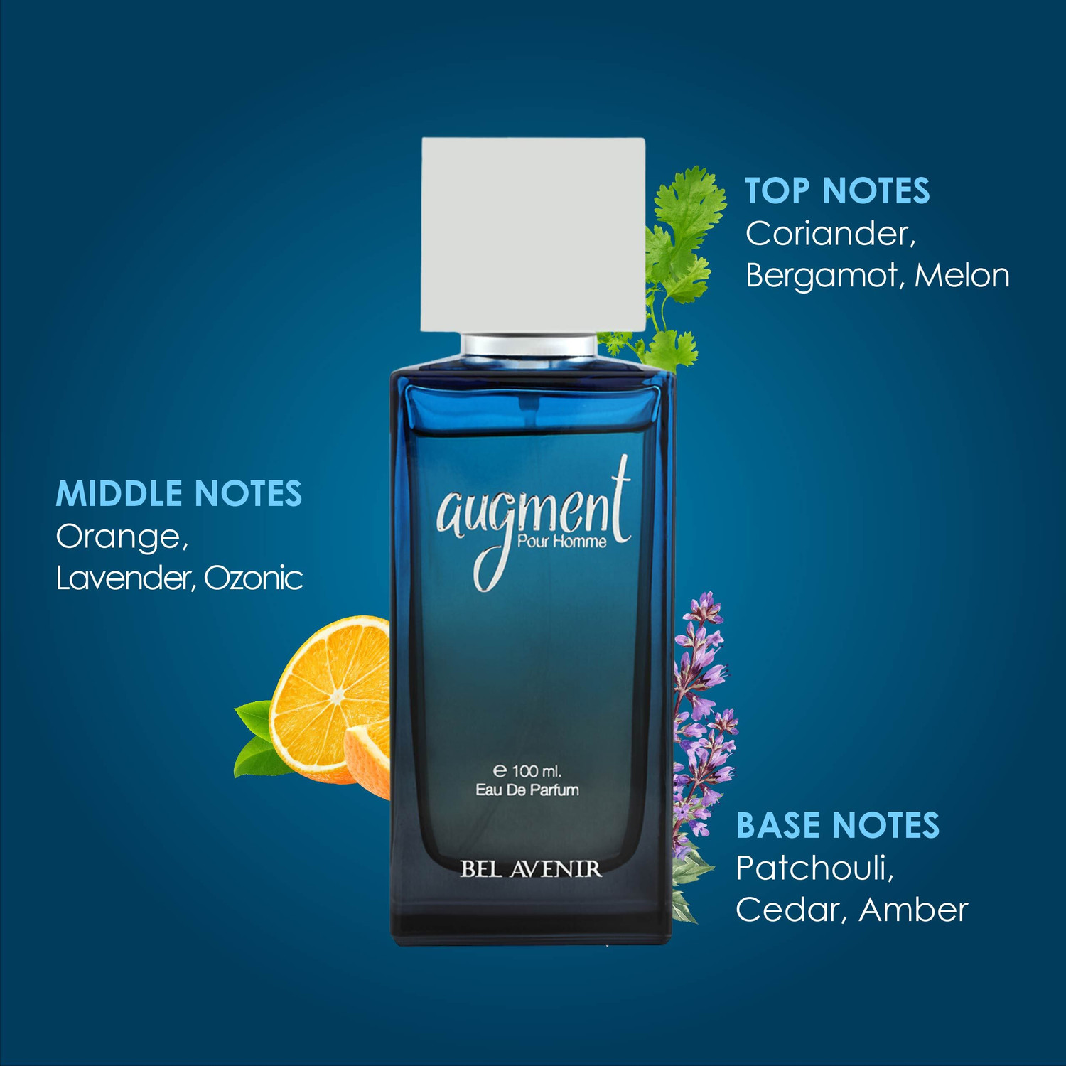 Image of Bel Avenir Augment Premium Perfume | Long Lasting | Strong Confident Fragrance | Eau de Parfum - 100 ml