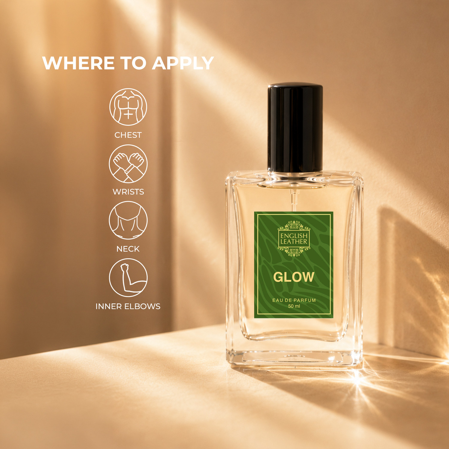 Image of English Leather Glow Eau de Parfum for Men & Women 50 ml | A Warm Glow of Peach & Yuzu Eau de Parfum - 50 ml