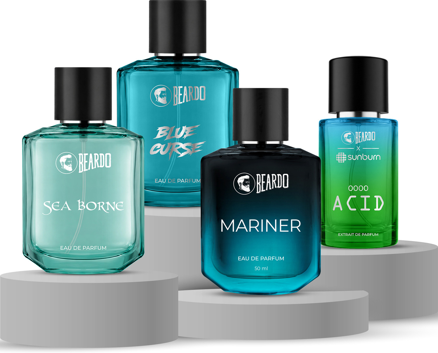 Image of BEARDO Acid |Extrait De Parfum |, Mariner, Sea Borne & Blue Curse Perfume For Men Eau de Parfum - 180 ml