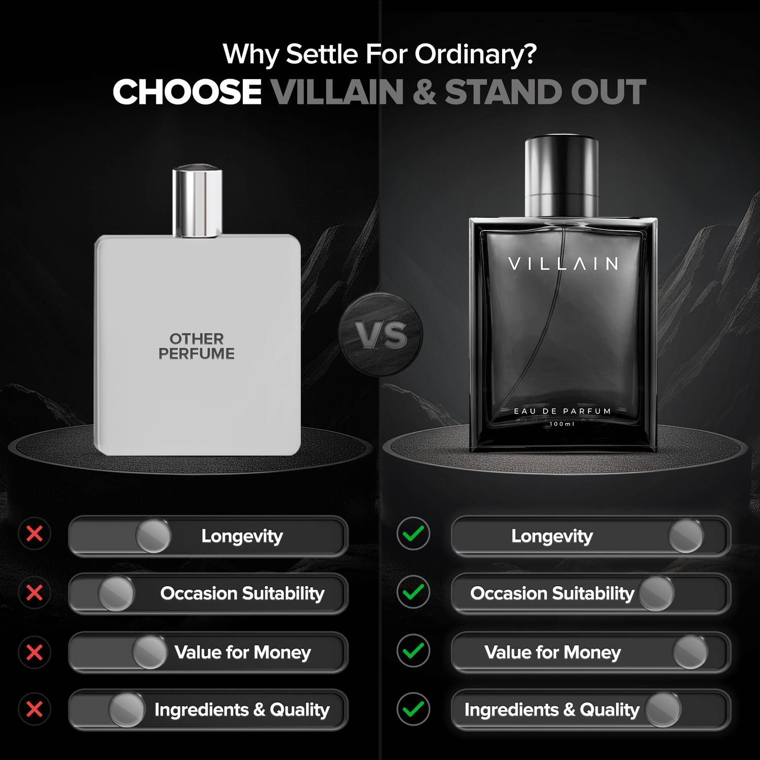VILLAIN Black Classic Eau De Parfum 100ml - Image 5