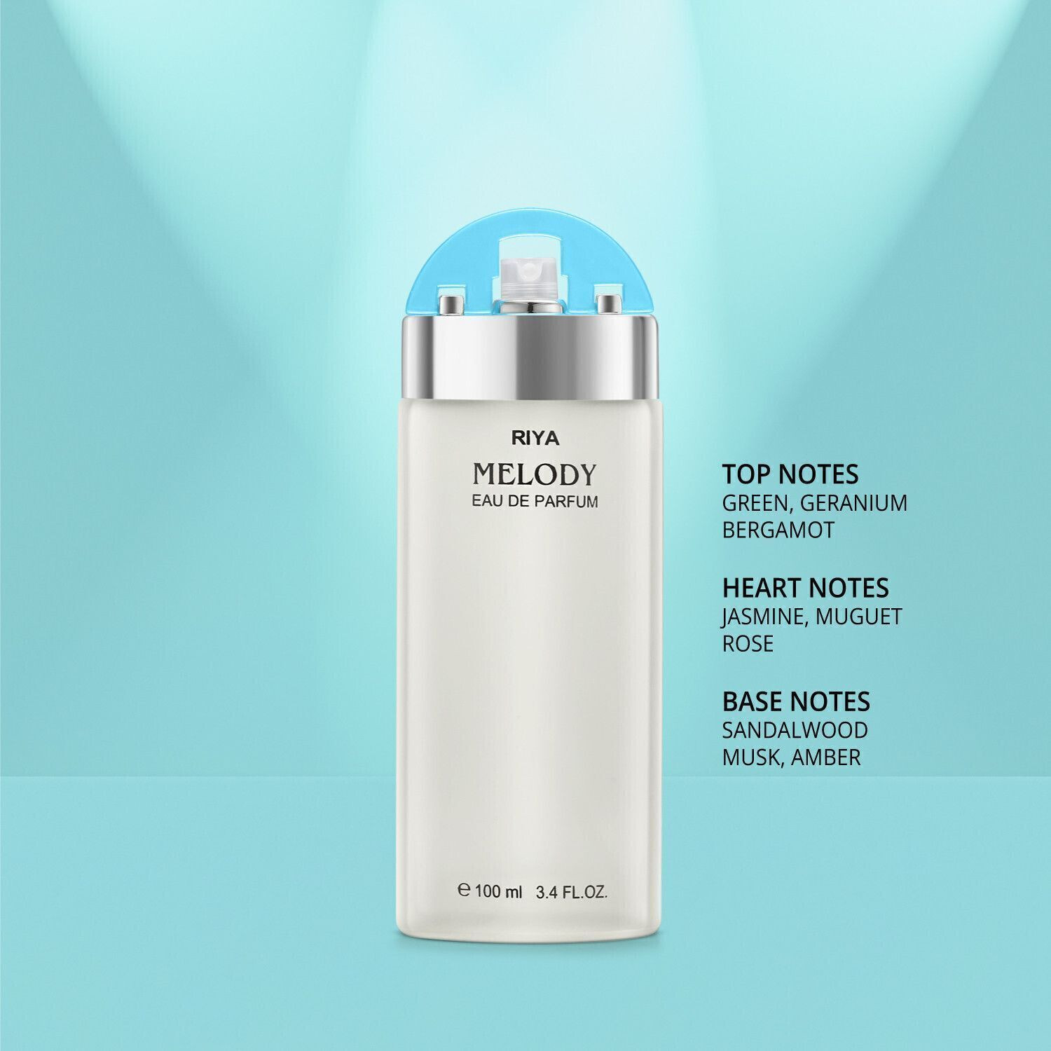 Image of RIYA Melody Green Perfume 100 ML | Melody Deo 40 ML | Floral Fragrance Eau de Parfum - 140 ml