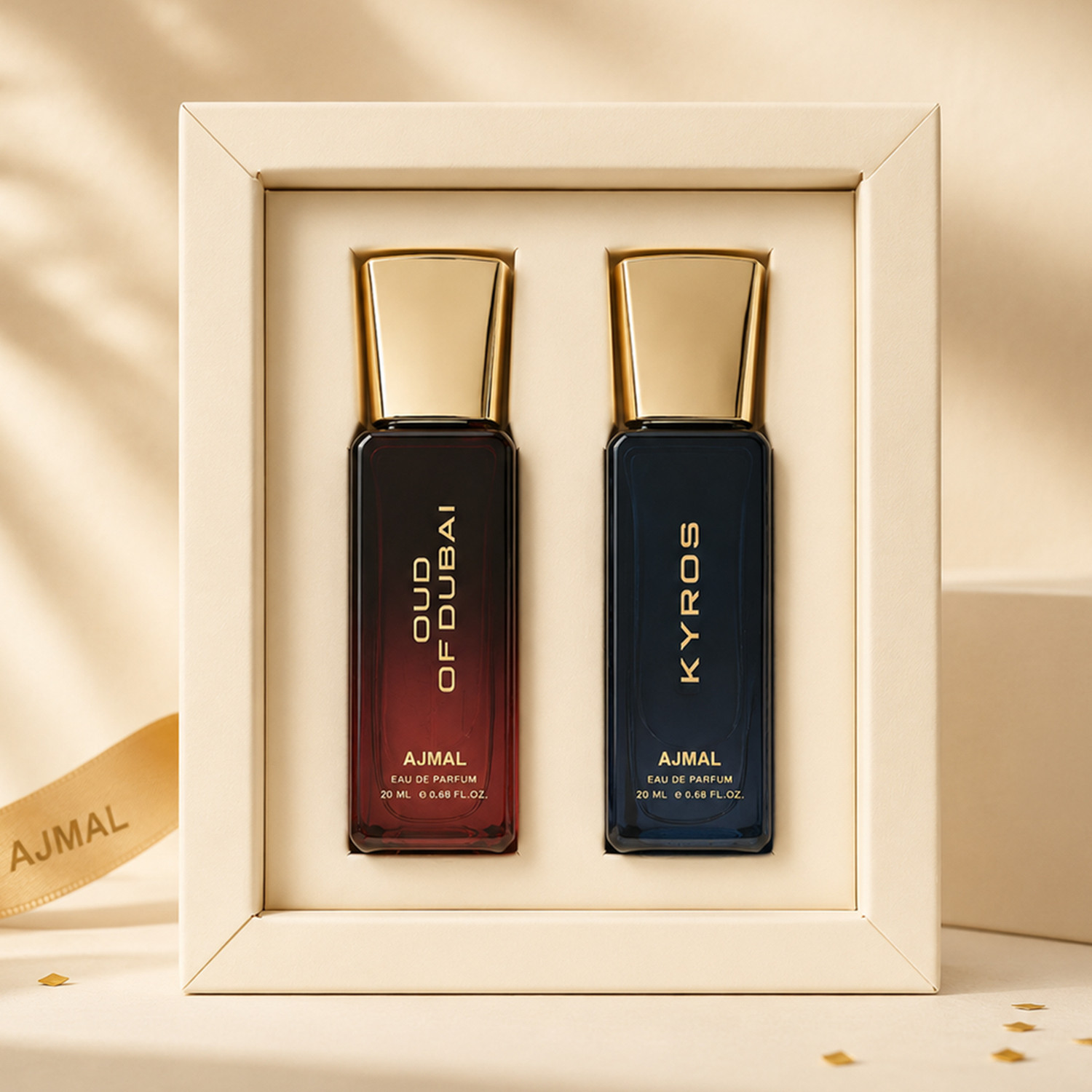 Image of Ajmal Oud of Dubai & Kyros Luxury Perfume Gift Set Oud Woody Musk Premium Collection Eau de Parfum - 40 ml