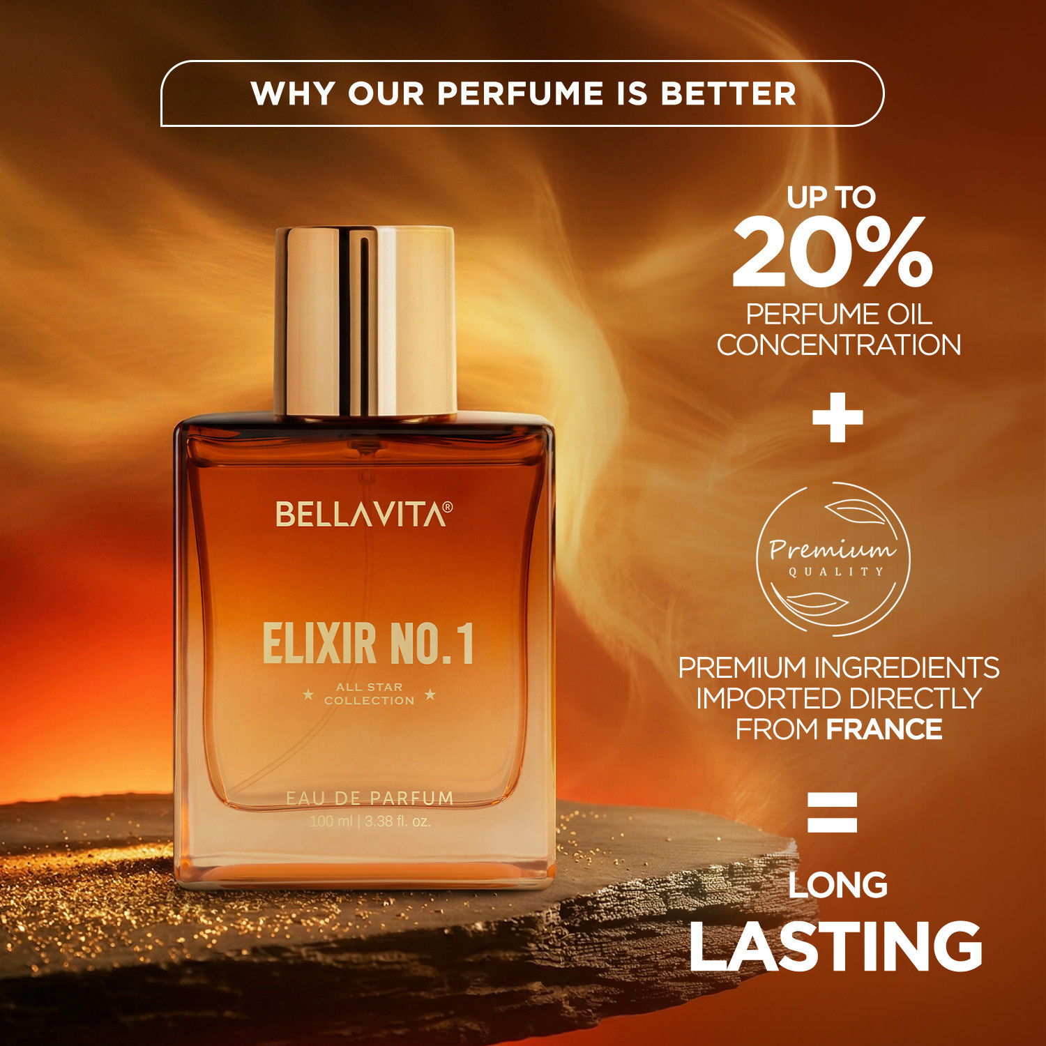 Image of BELLAVITA Elixir No-1| Long Lasting Fragrance| Lavender Musk|Scent Eau de Parfum - 100 ml