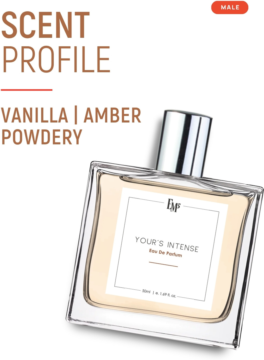 Image of Em5 Your's Intense Perfume for Men | Vanilla Cinnamon Warm Spicy Amber Fragrance | Eau de Parfum - 50 ml