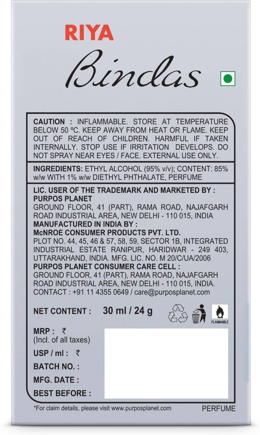 RIYA Bindas Grey Perfume 30 ml - Image 3