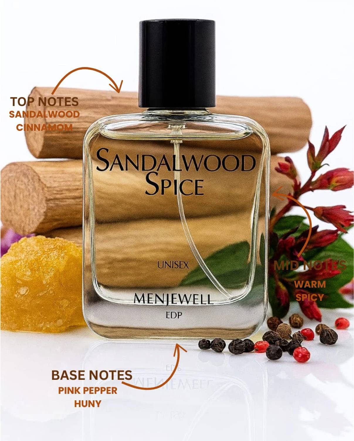 Menjewell Sandalwood Spice Perfume 50ml - Image 4