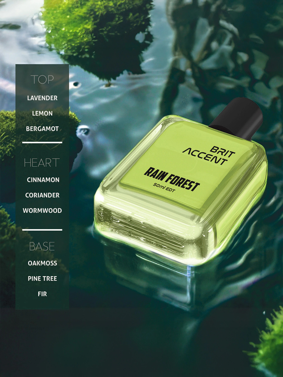 Image of BRIT ACCENT High Street||Rain Forest-Parfum|| Long-Lasting||Premium ingredients|| Eau de Toilette - 50 ml