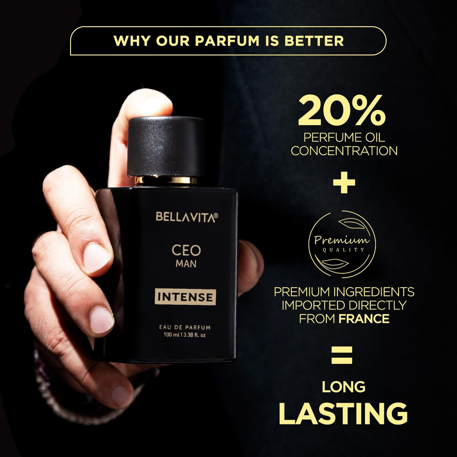 Image of Bellavita Luxury CEO Intense Citrus Woody Perfume for Men 100 ml Eau de Parfum - 100 ml