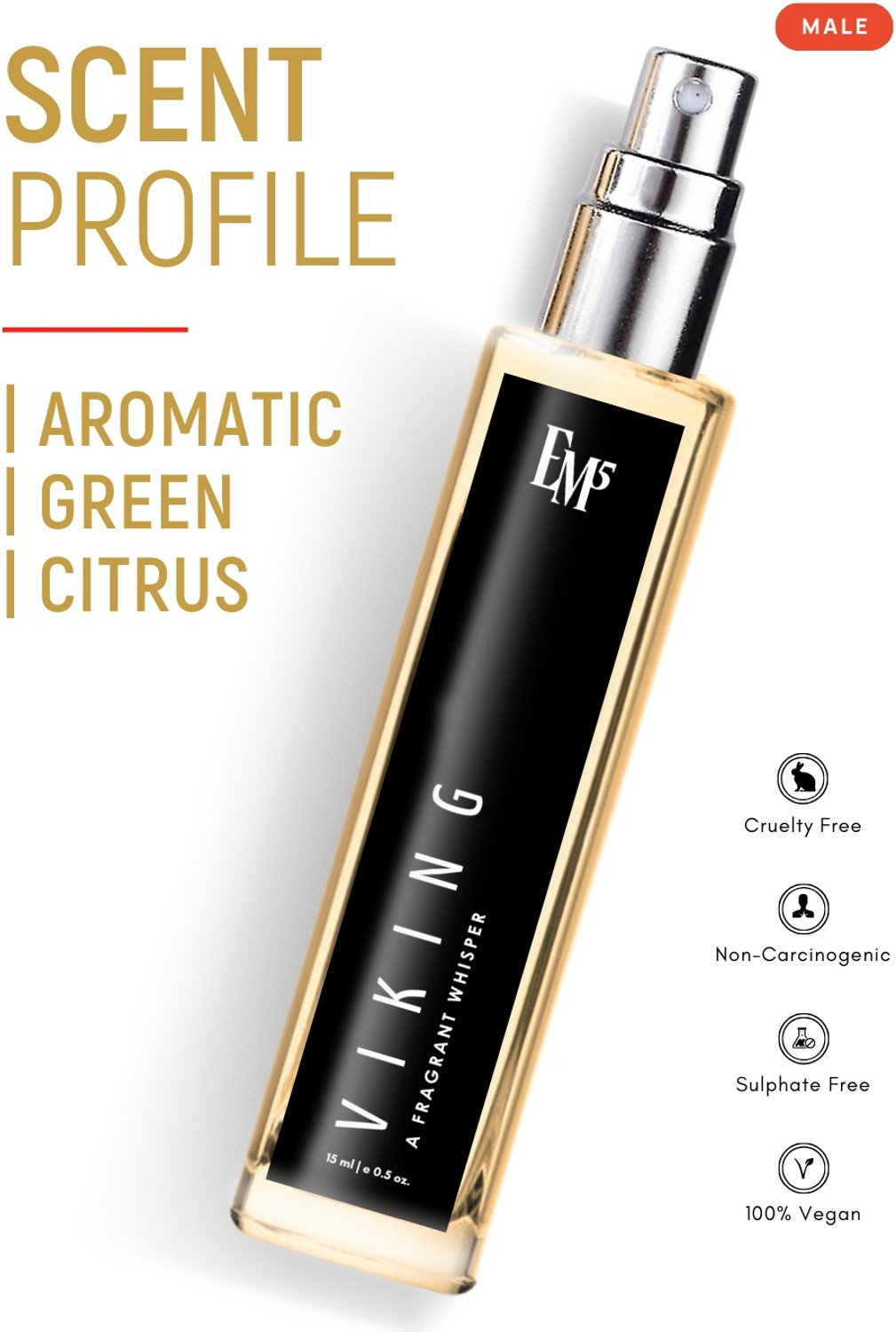 Image of Em5 Viking Perfume for Men | Aromatic Citrus Woody Fragrance Eau de Parfum - 15 ml