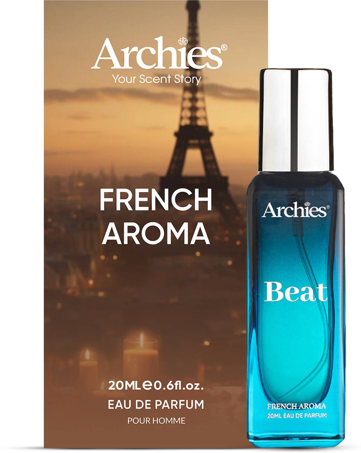 ARCHIES Beat EDP Luxury French Aroma Premium Long Lasting Fresh & Sporty Perfume For Men Eau de Parfum - 20 ml