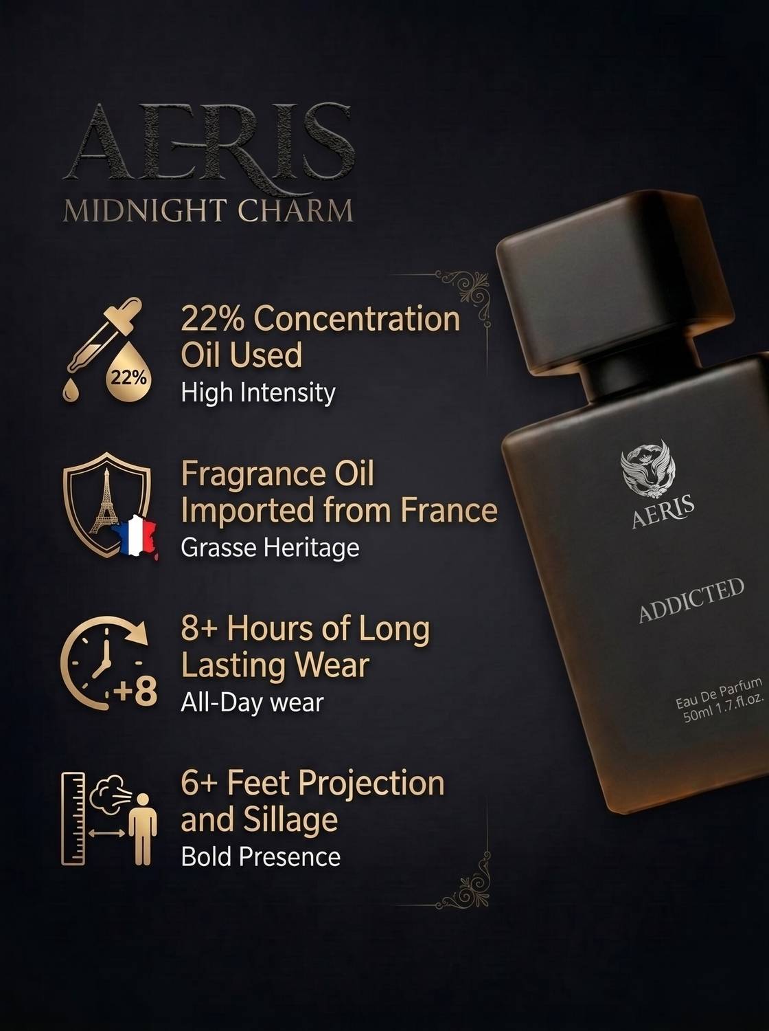 aeris ADDICTED Long Lasting Eau de Parfum 50 ml - Image 3