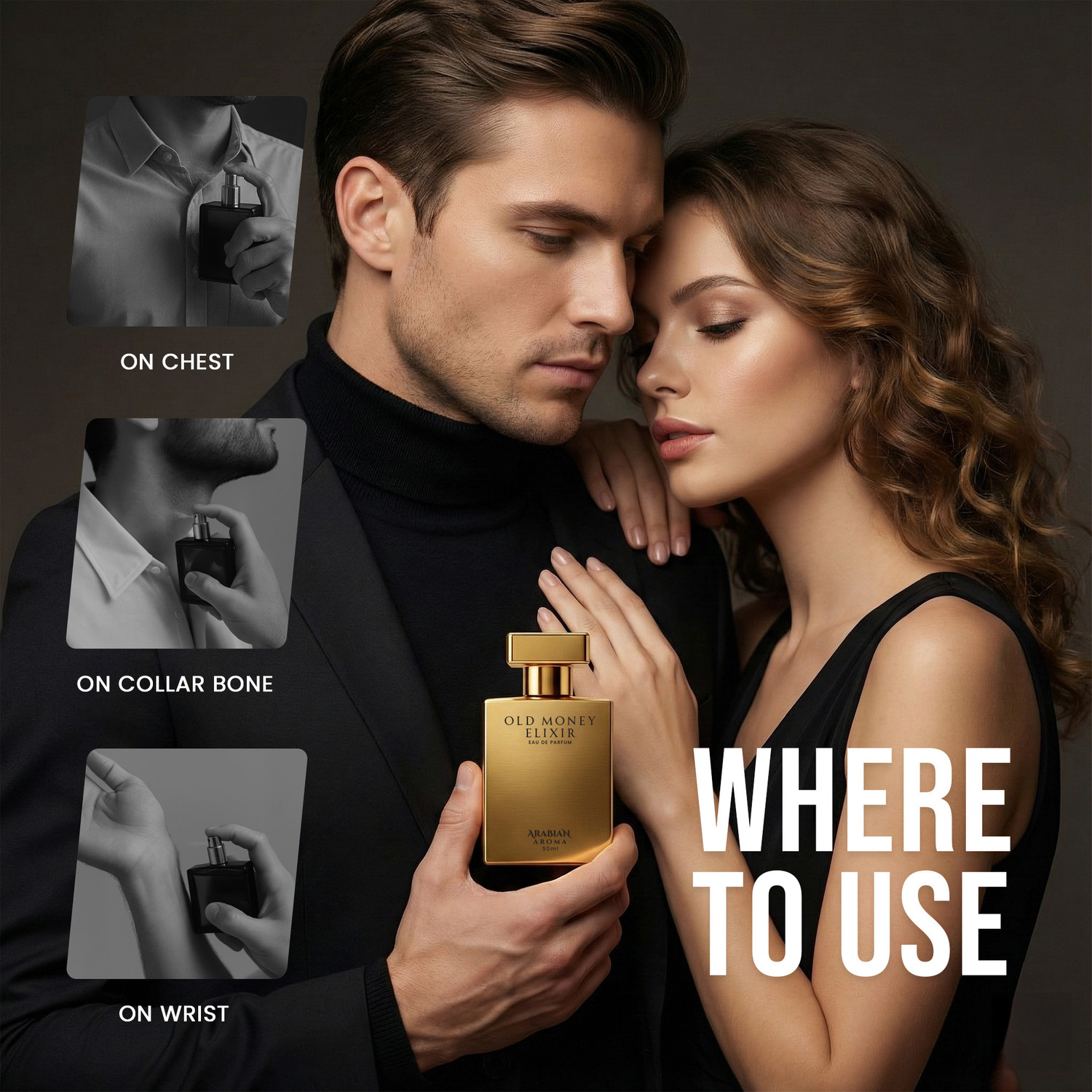 Image of Arabian Aroma Old Money Elixir Perfume for Men Warm Vanilla & Long Lasting Fragrance. Eau de Parfum - 50 ml