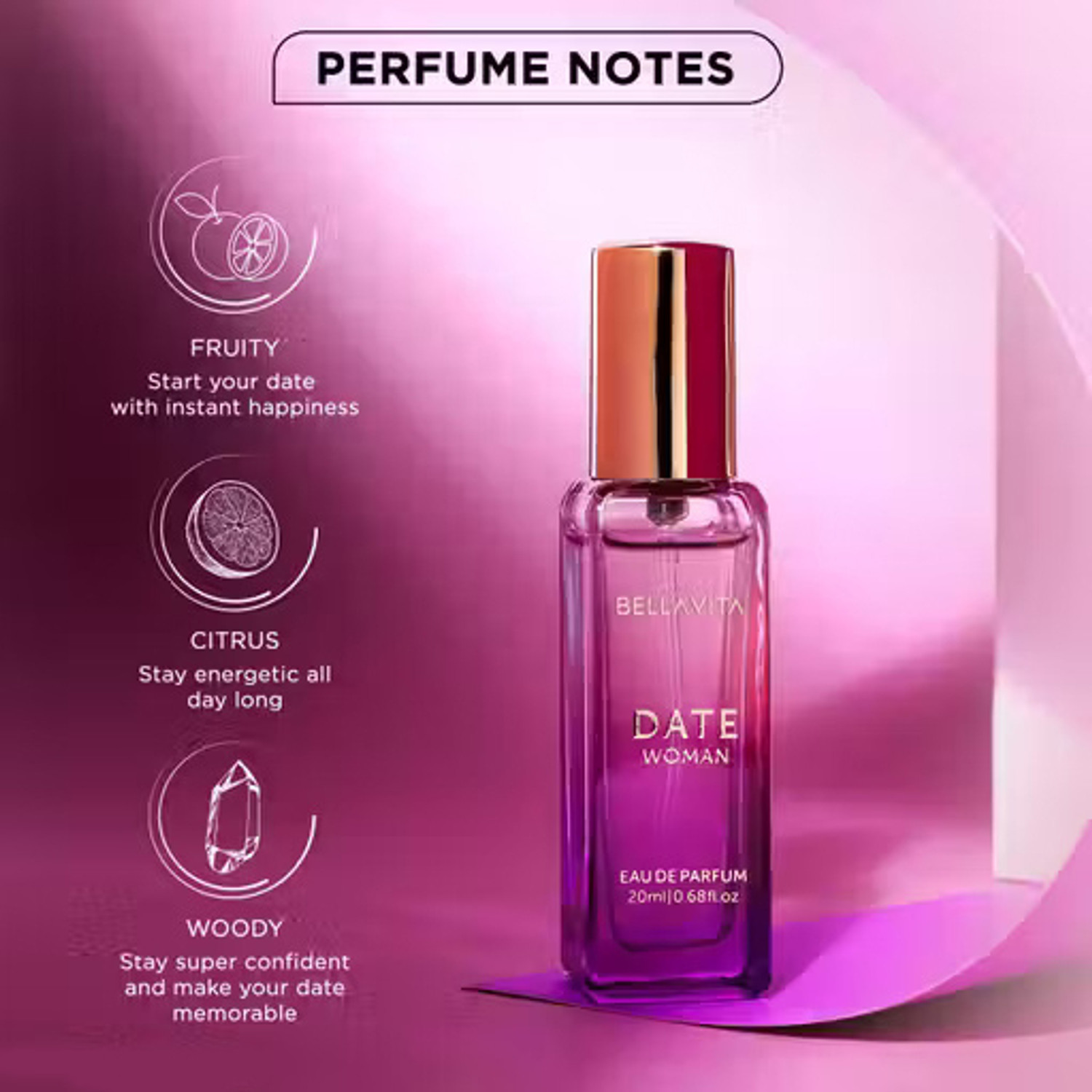 Image of BELLAVITA Luxury DATE Woman + ROSE Woman Perfume Combo for Women 40 ML Eau de Parfum - 40 ml