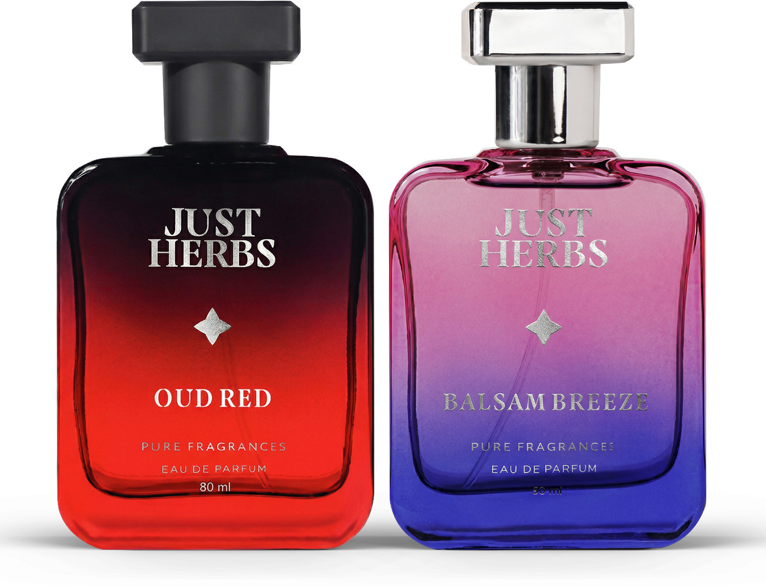 Image of Just Herbs Unisex Perfume Combo - Musk & Woody Balsam Breeze + Oud Red EDP 2x50ml Eau de Parfum - 100 ml