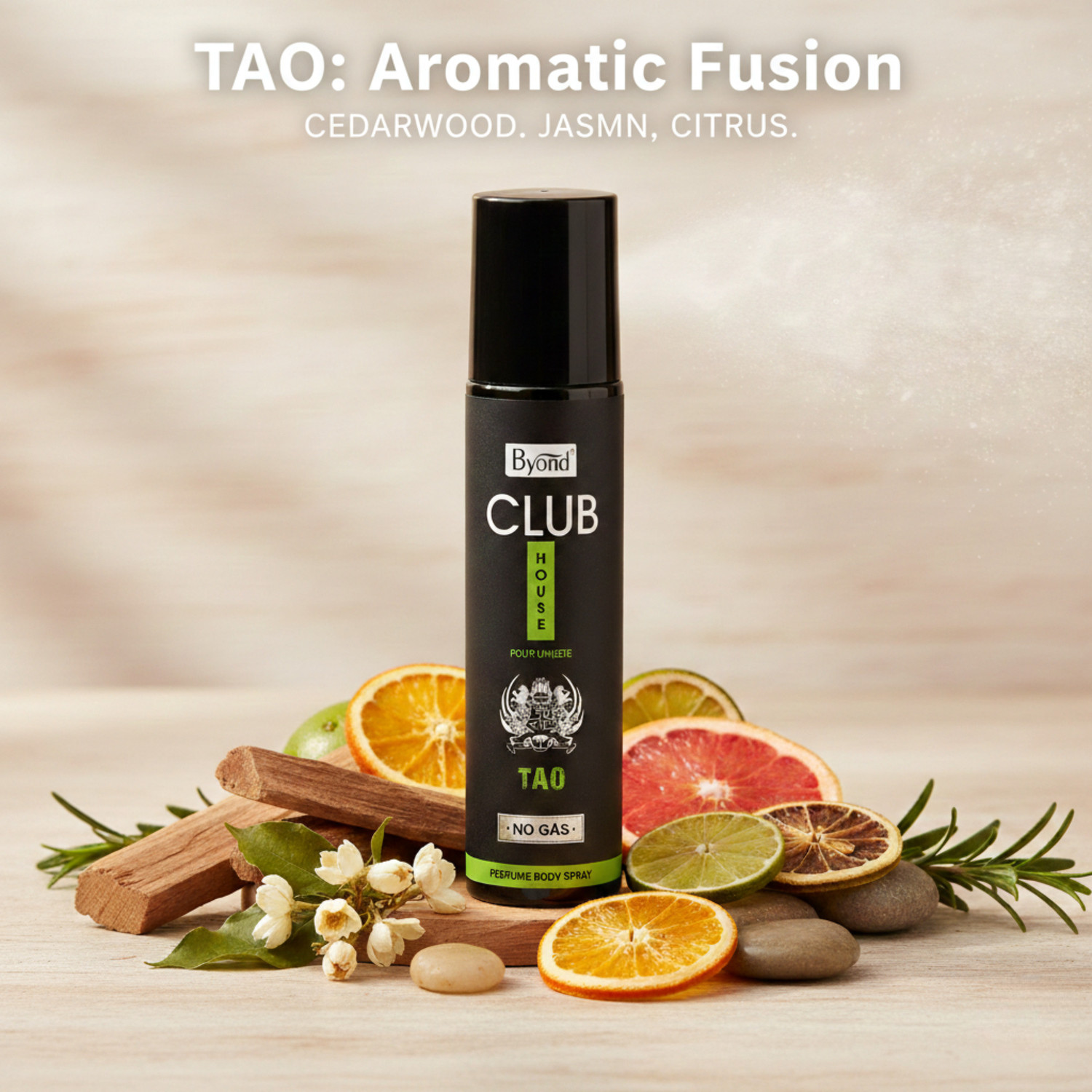 Image of Byond Club House TAO No Gas Perfume Body Spray | Long Lasting Unisex Fragrance Perfume - 200 ml
