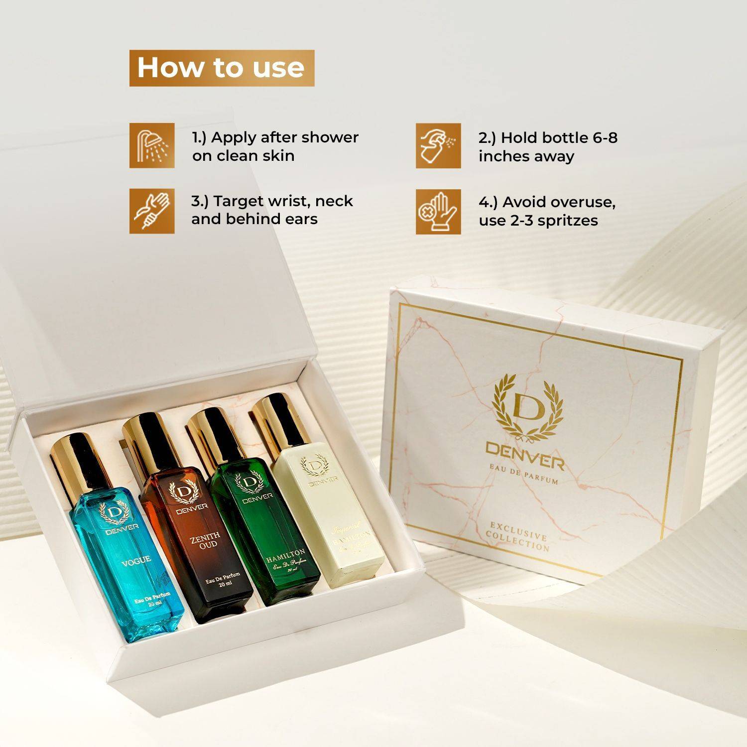 DENVER Luxury Collection Unisex Perfume 20ml x 4 - Image 5