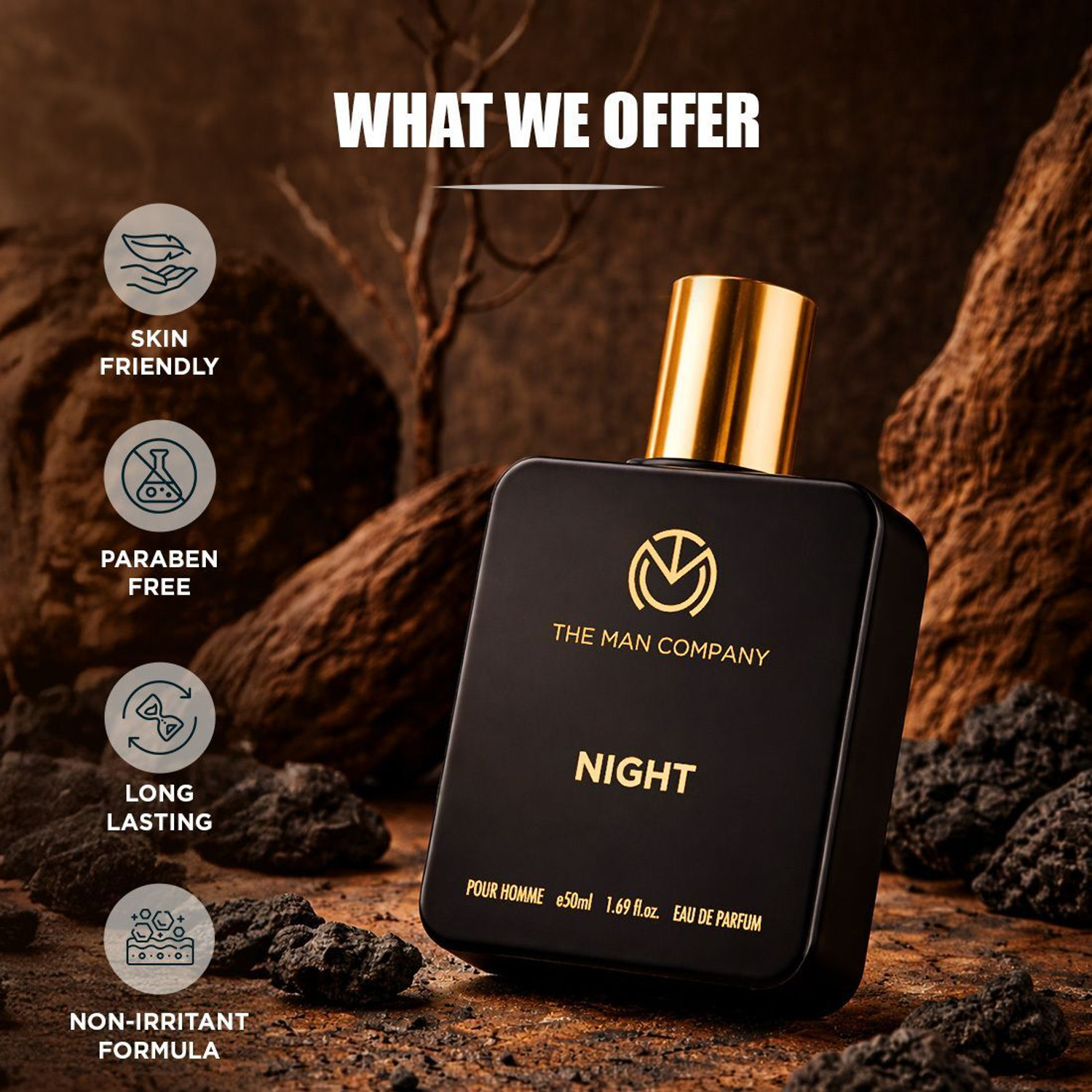 Image of THE MAN COMPANY Night Perfume Gift Pack for Men | Long-Lasting Fragrance Perfume - 100 ml