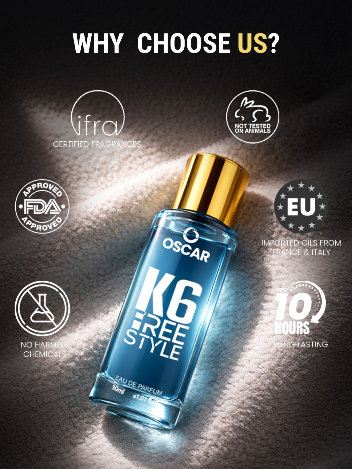 Image of OSCAR K6 Free Style Premium Perfume | Strong & Long Lasting Fragrance | Luxury Eau de Parfum - 30 ml