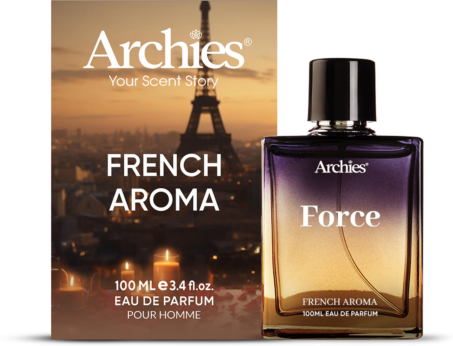 ARCHIES Force EDP Luxury French Aroma Premium Long Lasting Woody & Sporty Perfume Eau de Parfum  -  100 ml